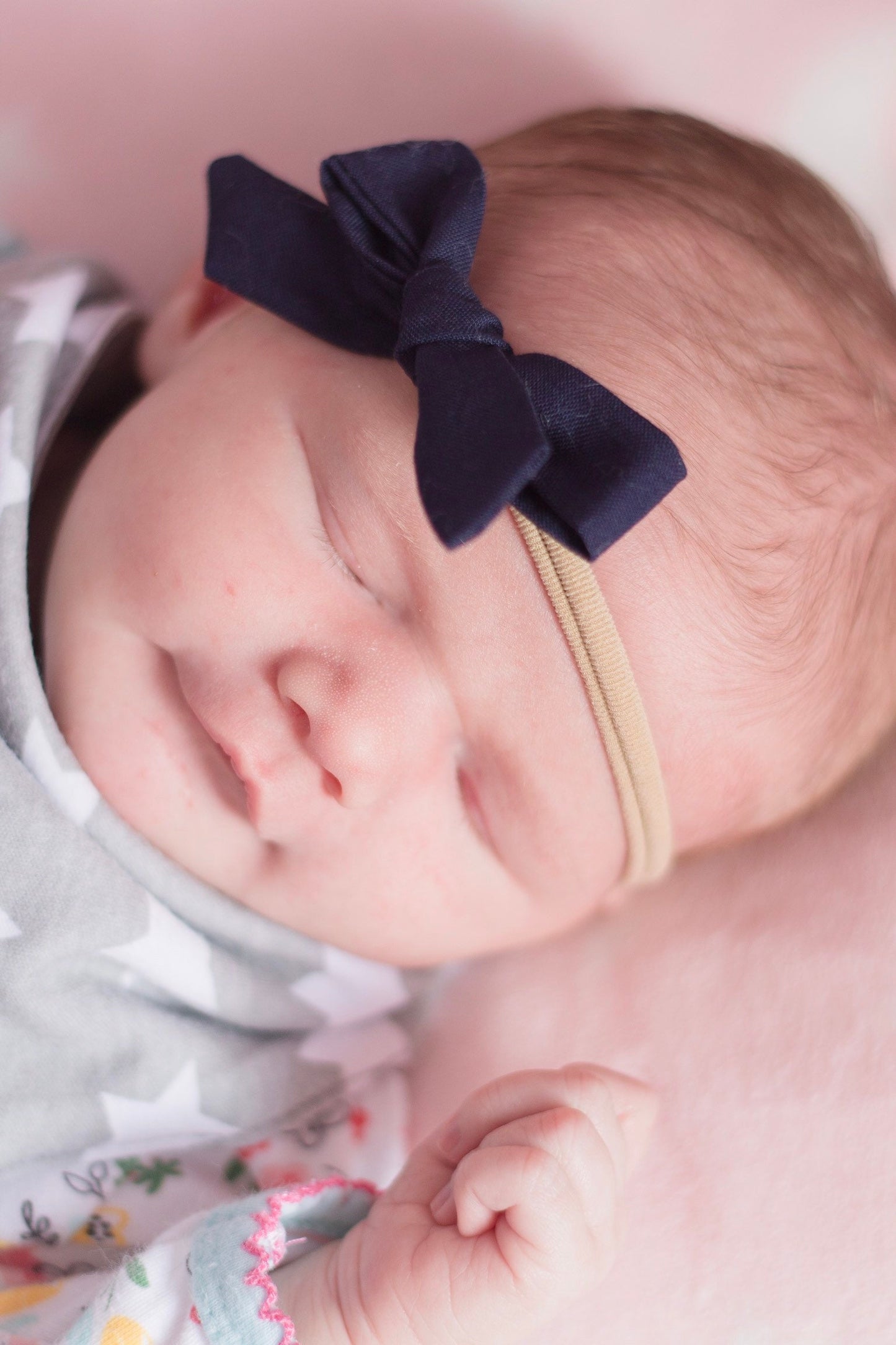 Navy Blue Baby Bow Headband