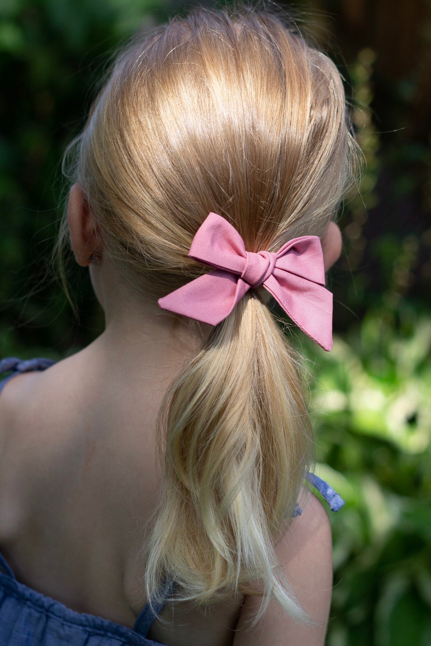 Rose Pink Hair Bow: Cotton Baby Headband or Clip