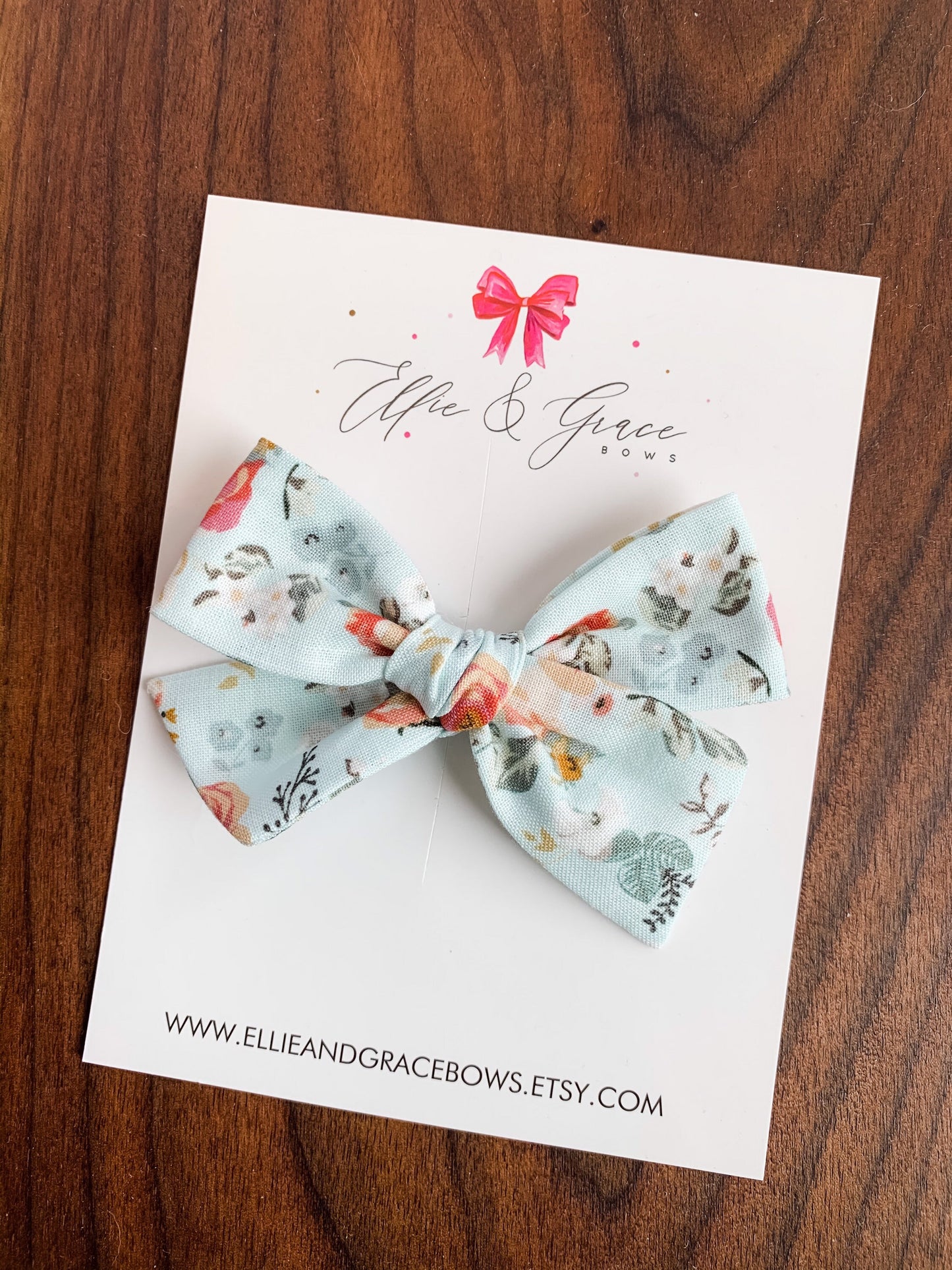 Mint green headband - Vintage floral baby bow headband - Spring outfit - Toddler girl hair clips