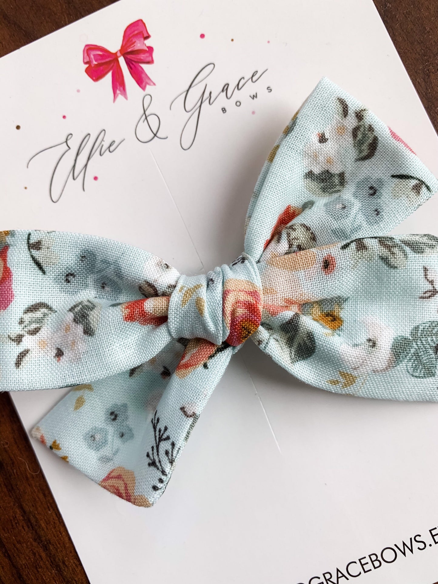 Mint green headband - Vintage floral baby bow headband - Spring outfit - Toddler girl hair clips
