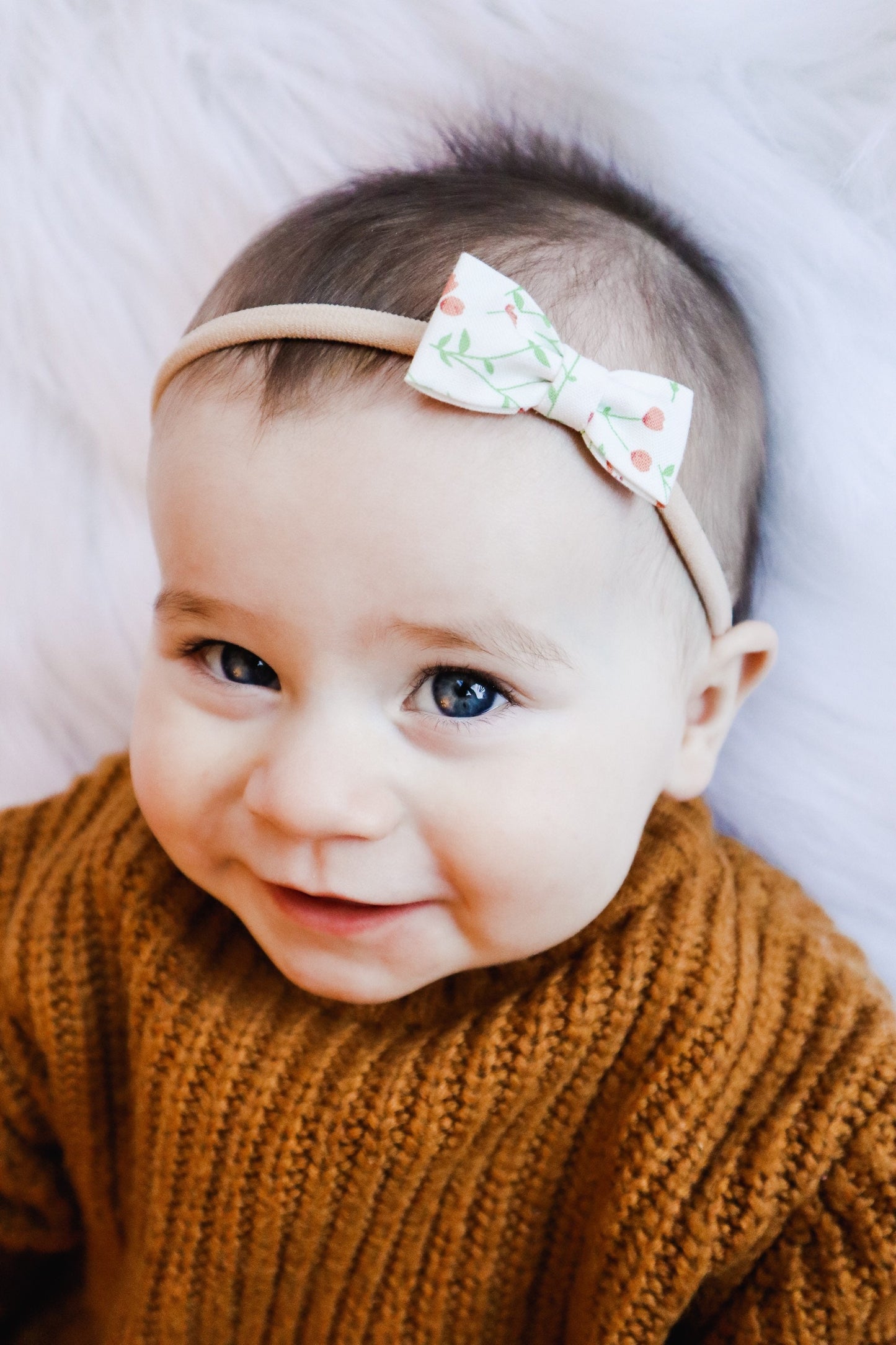 Floral Baby Bow Headband: 2 Inch Cotton Hair Clip