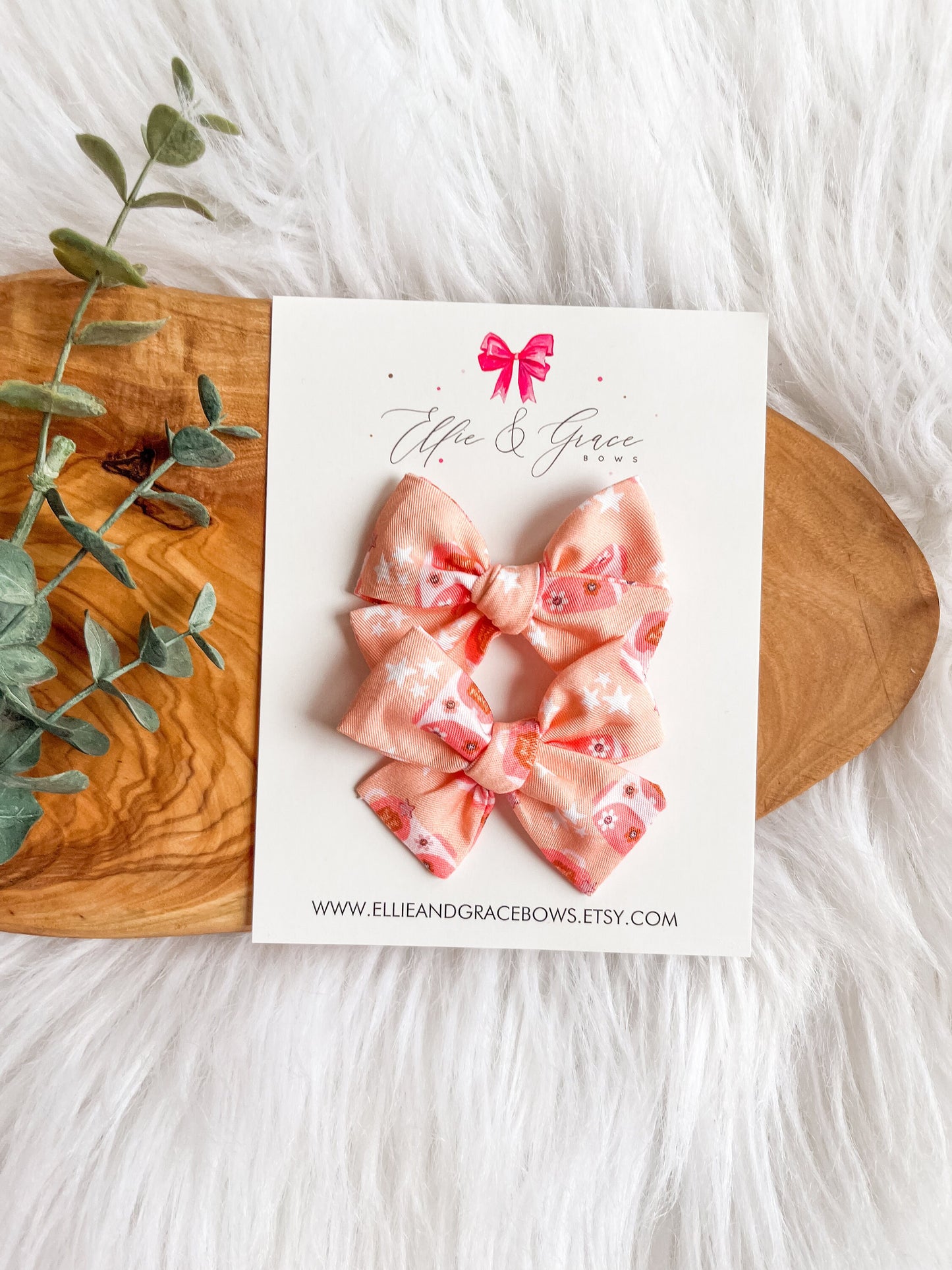 Cotton Fabric Back to School Toddler Girl Pigtail Bow Set