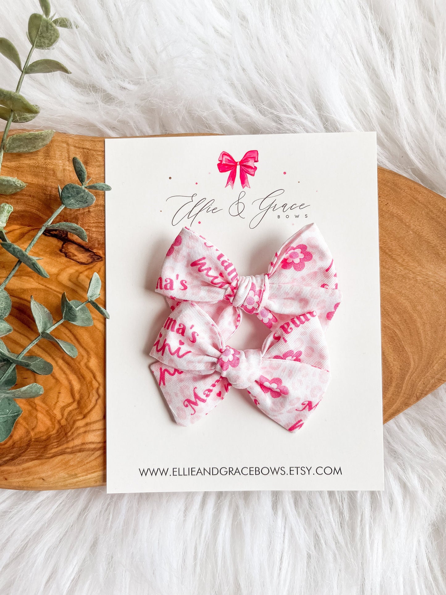 Pigtail Bow Set: Cheetah Print Cotton Hair Clips (2.75 inch)