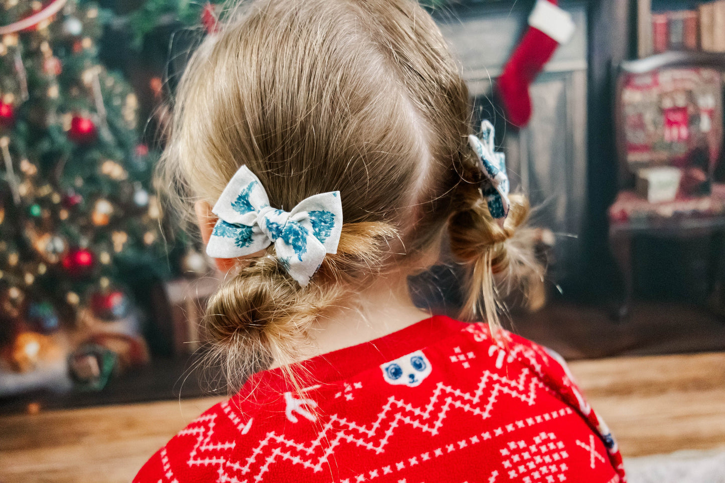Christmas Tree Alligator Clip Bows - Small Baby Bows