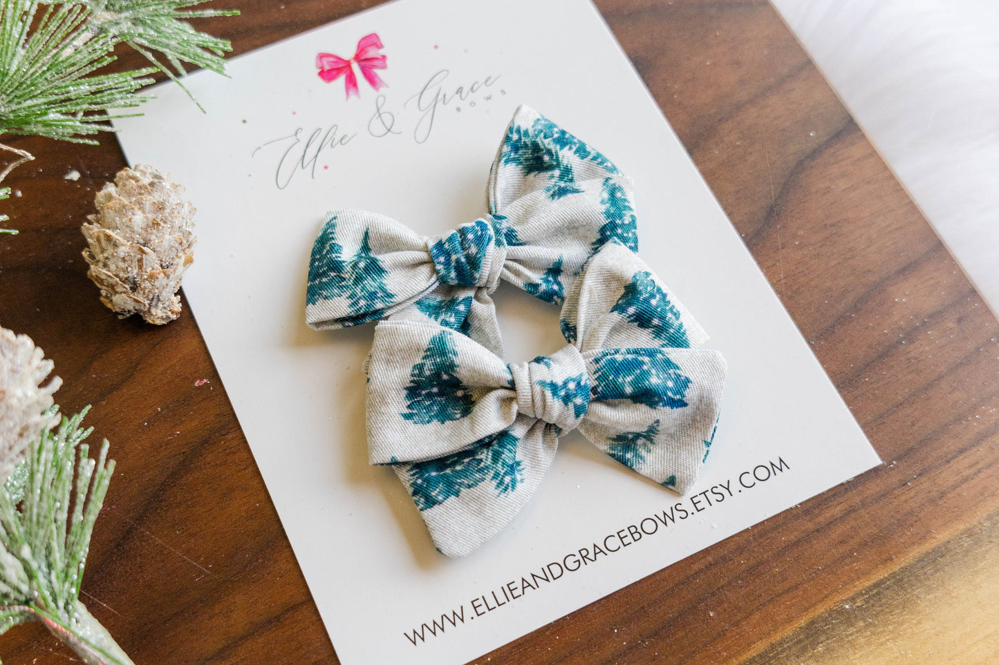 Christmas Tree Alligator Clip Bows - Small Baby Bows