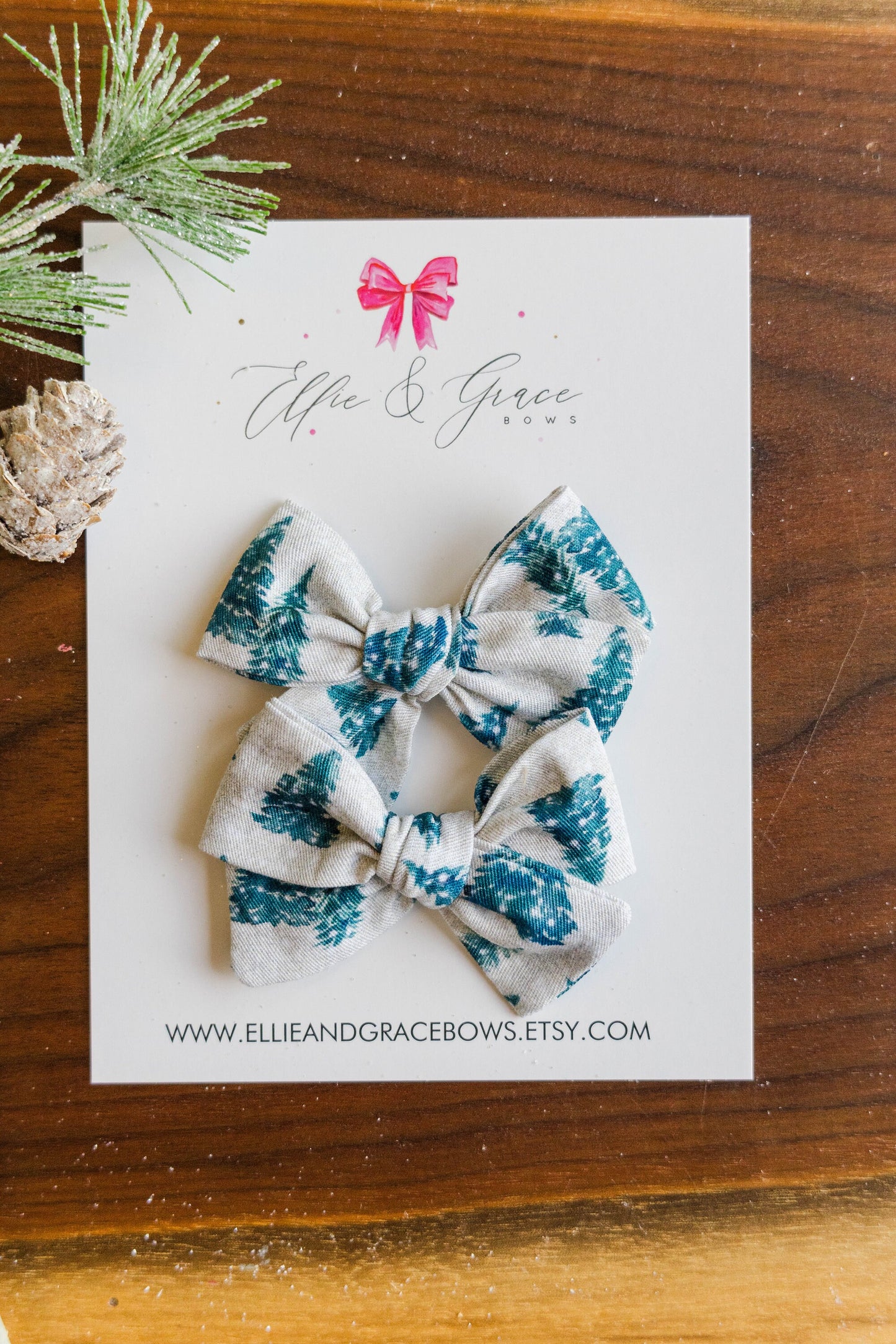 Christmas Tree Alligator Clip Bows - Small Baby Bows