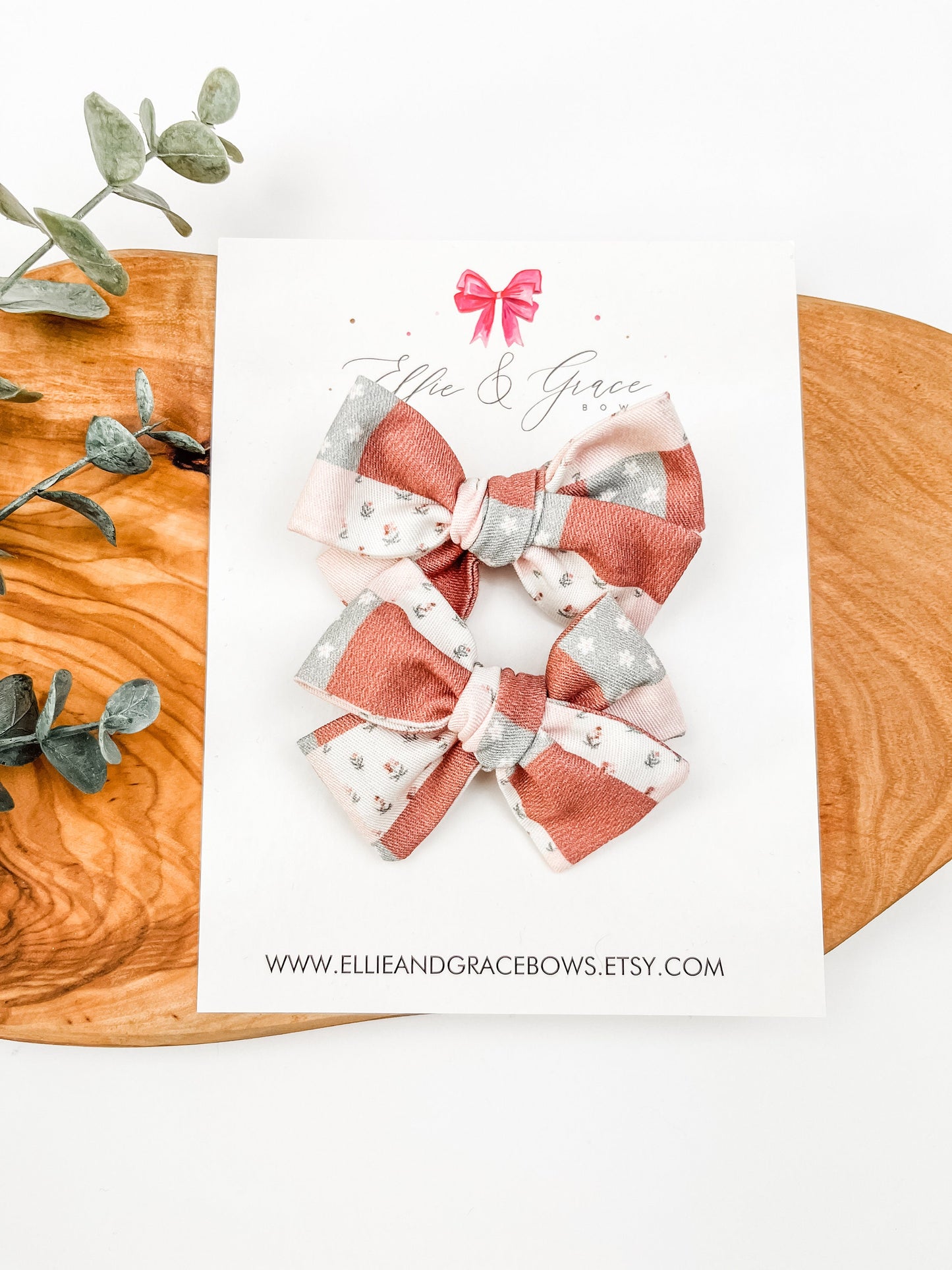 Summer Pigtail Hair Bow Set - 3 Inch Hair Bows
