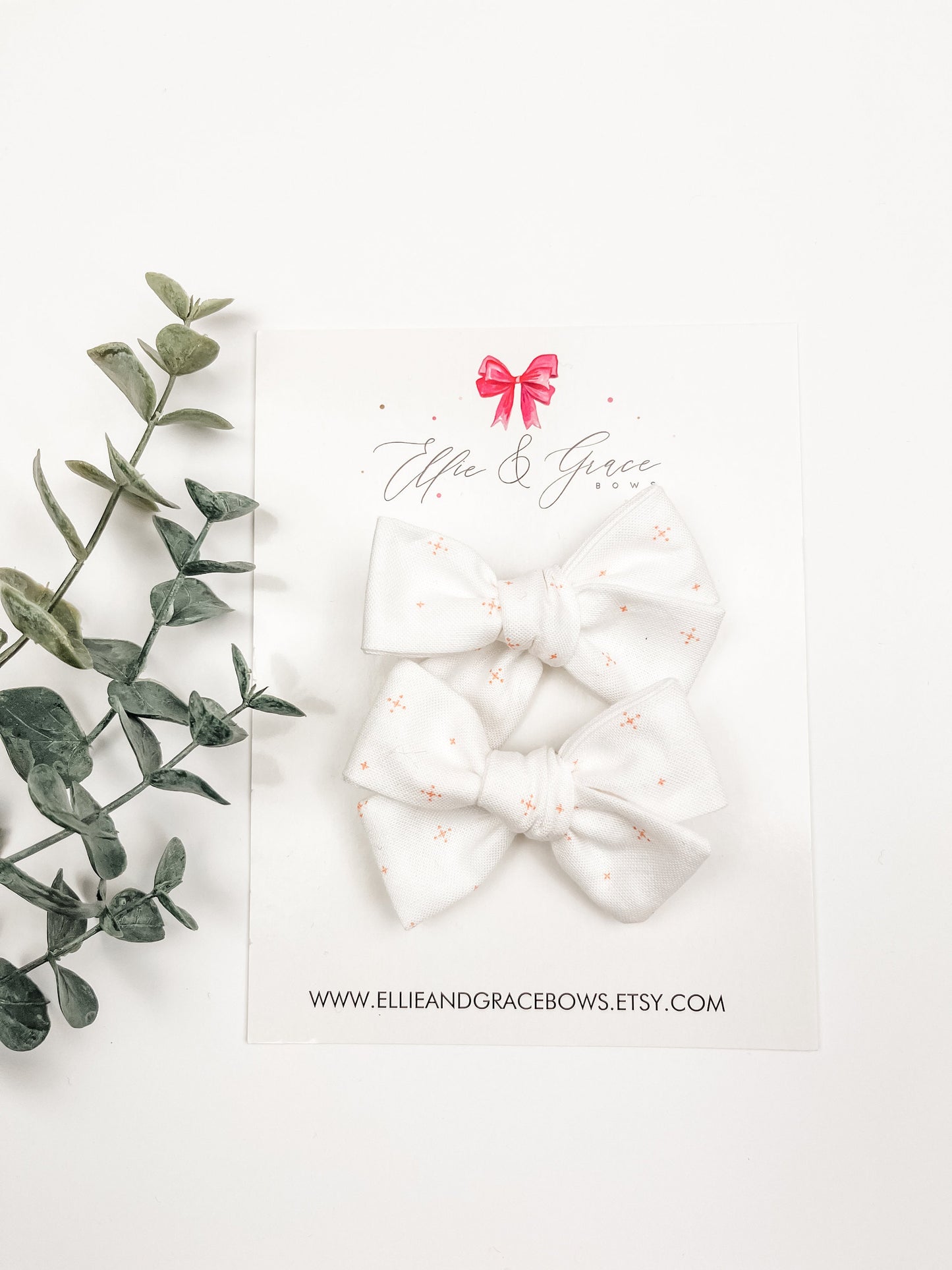 Pink and White Hair Bows - Toddler Girl Hair Clips