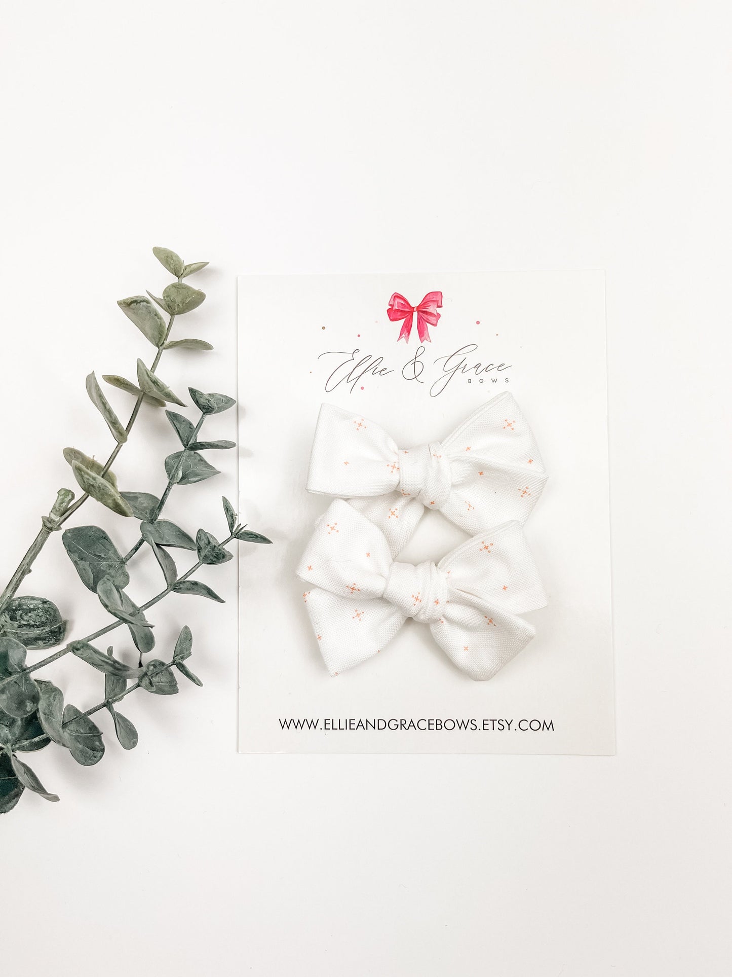 Pink and White Hair Bows - Toddler Girl Hair Clips