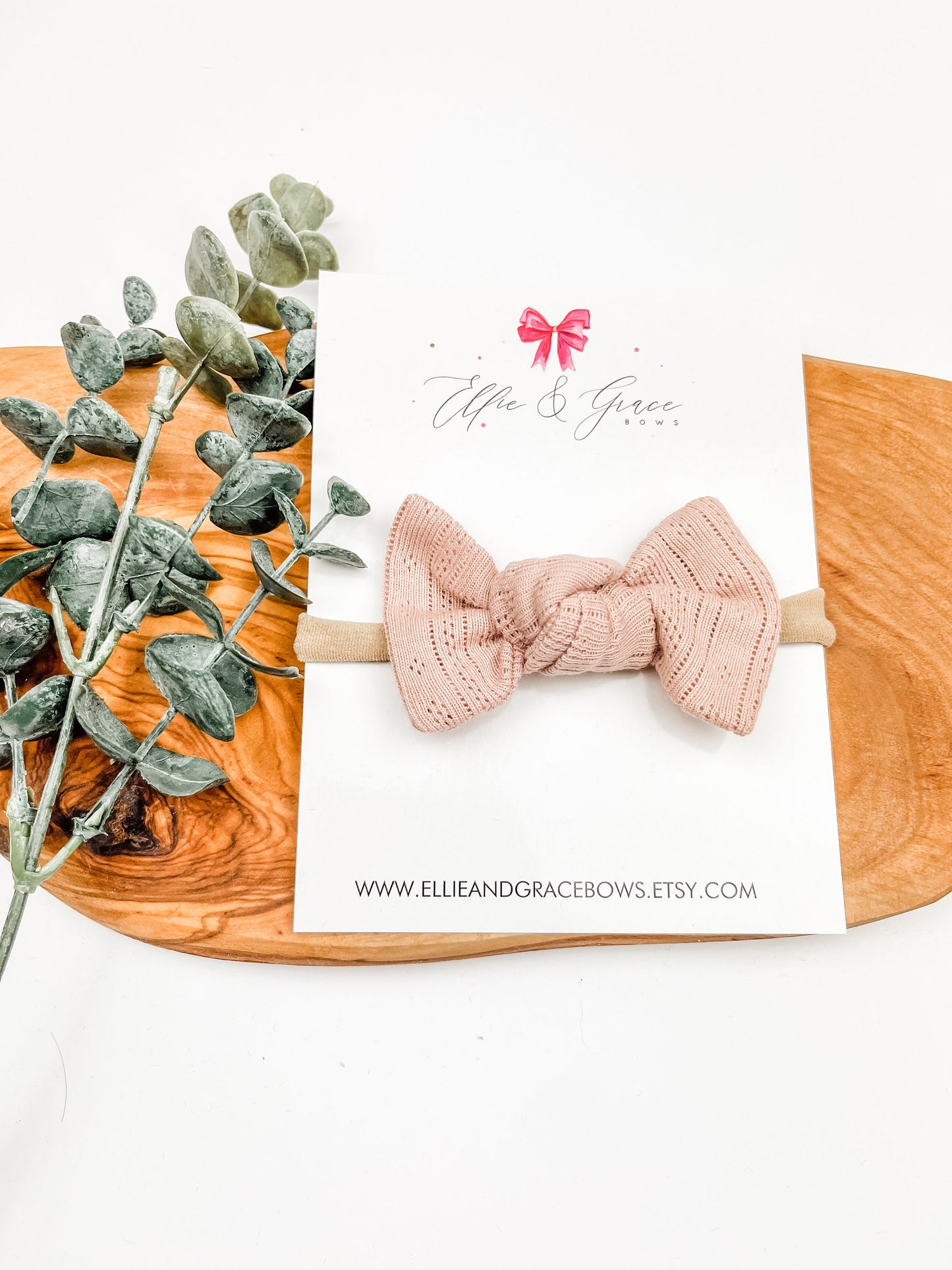 Fabric Baby Bow Headband: Knotted Ribbed Design