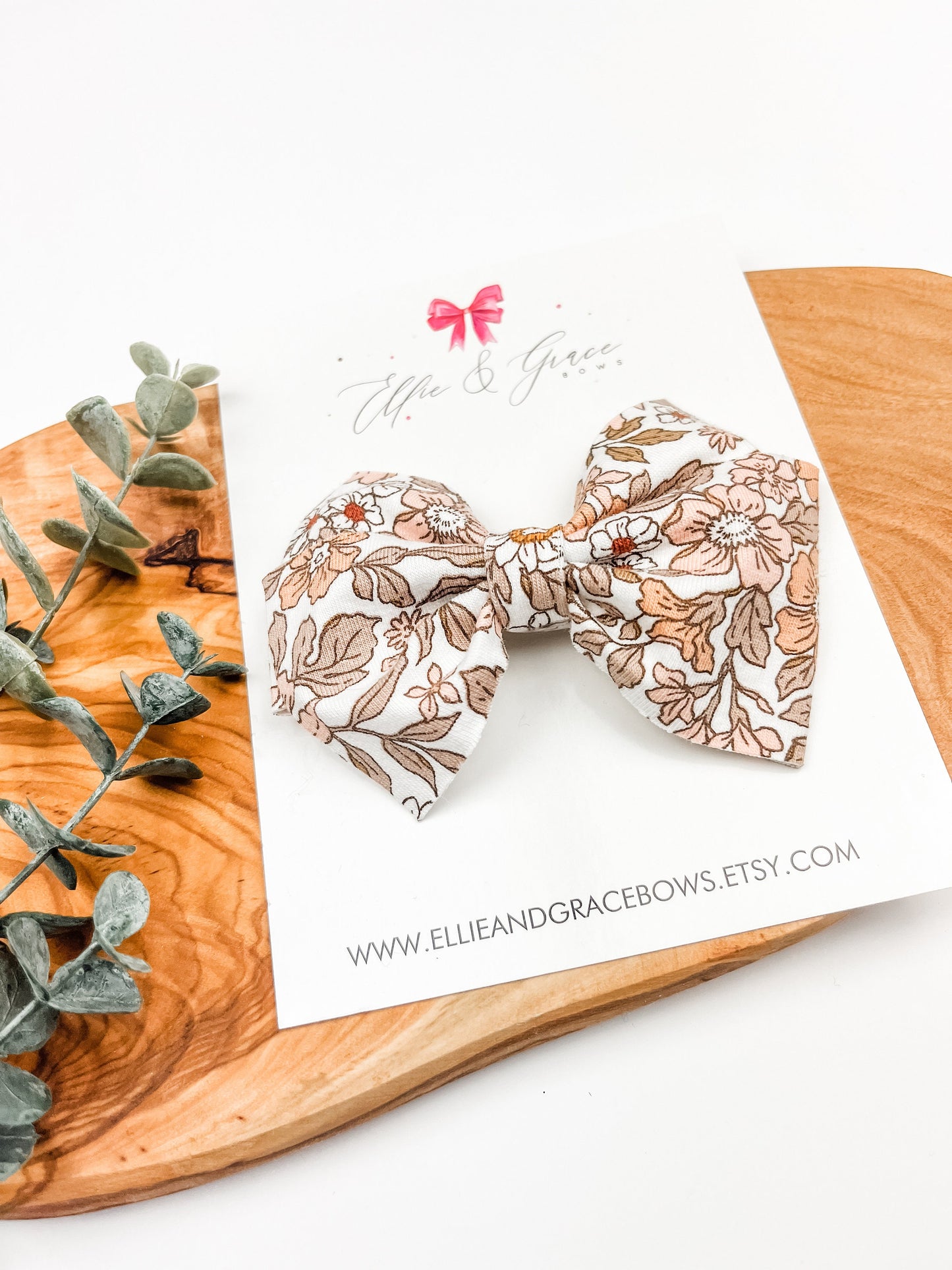 Pinwheel Hair Bow - Baby Girl Headband - Vintage Floral Hair Clips