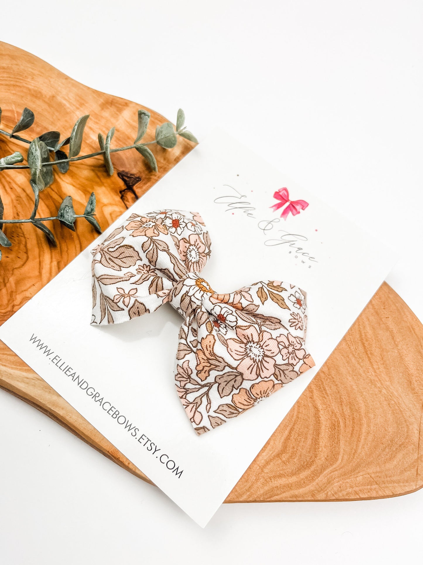 Pinwheel Hair Bow - Baby Girl Headband - Vintage Floral Hair Clips
