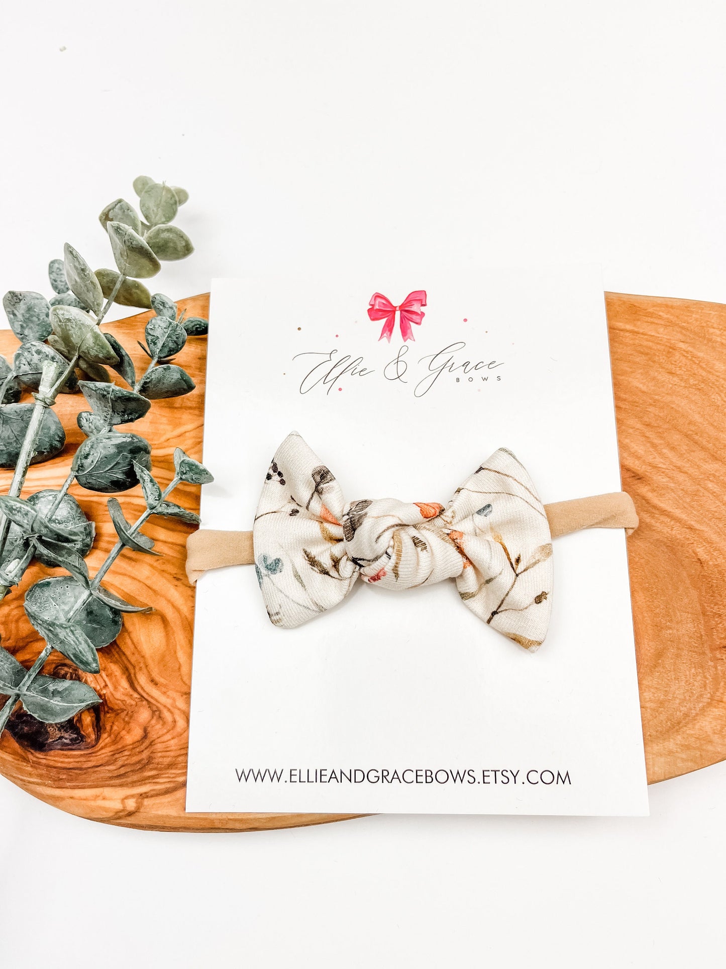 Wildflower Baby Bow Headband - Knotted Hair Bow