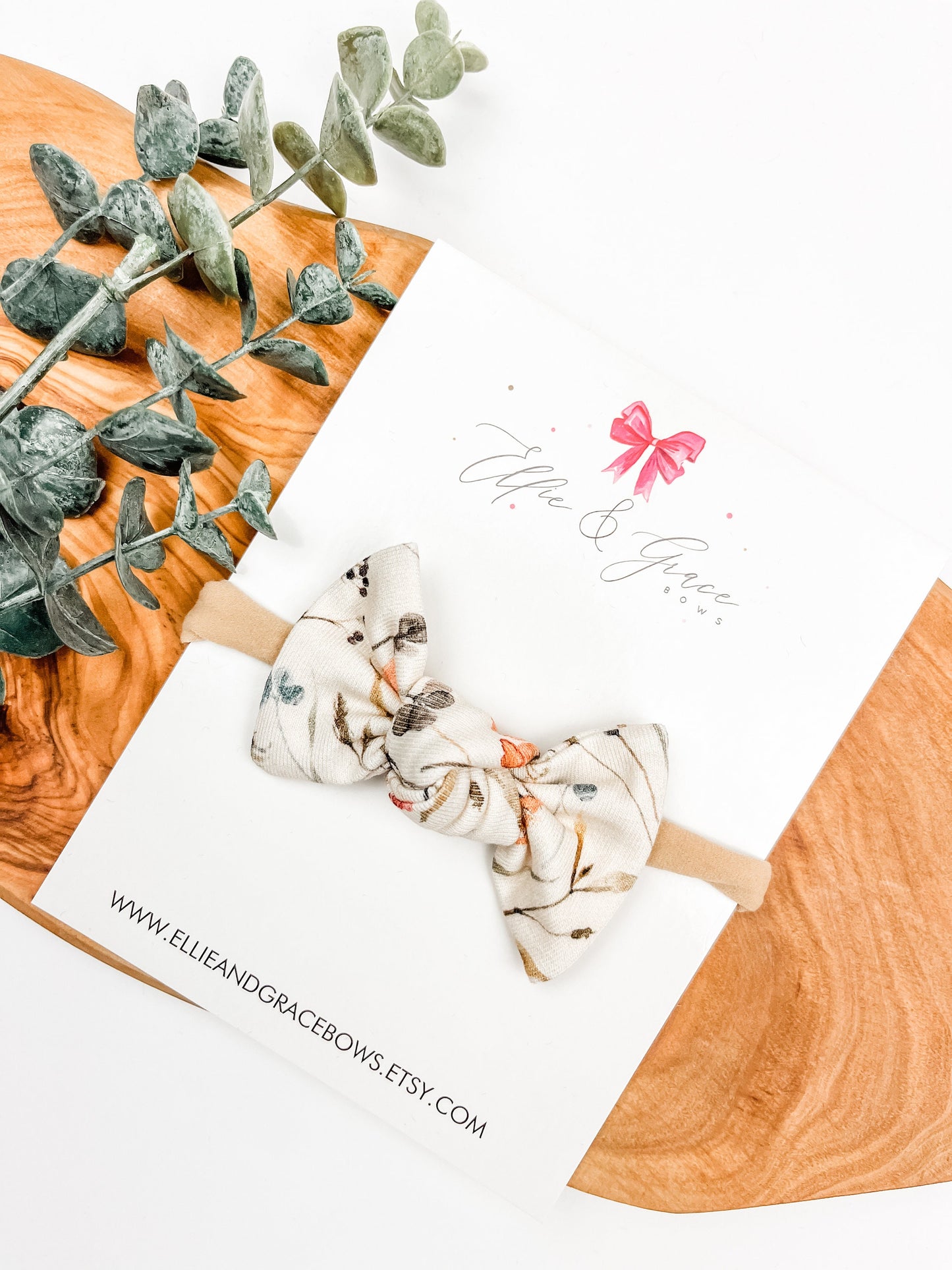 Wildflower Baby Bow Headband - Knotted Hair Bow