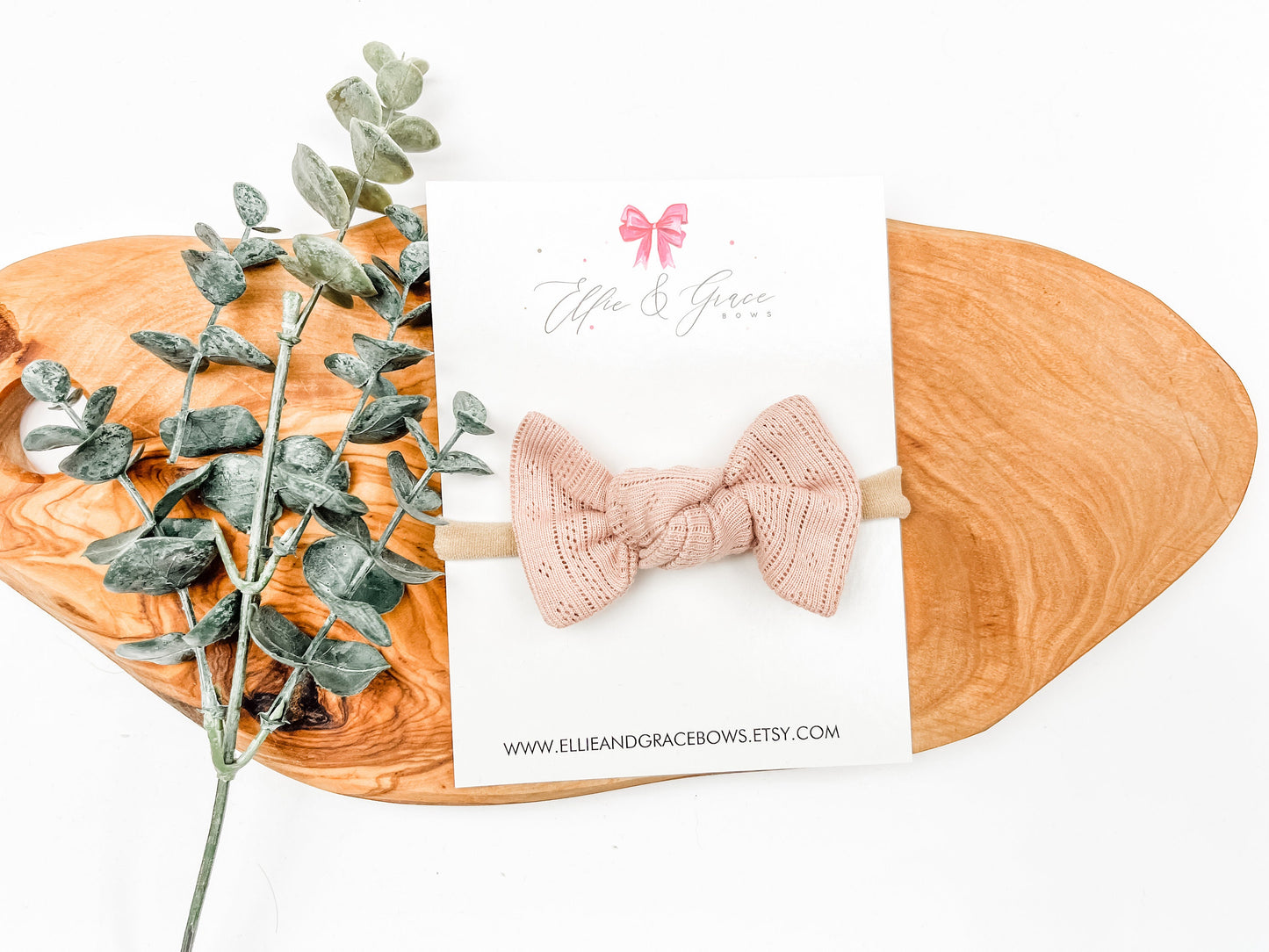 Fabric Baby Bow Headband: Knotted Ribbed Design
