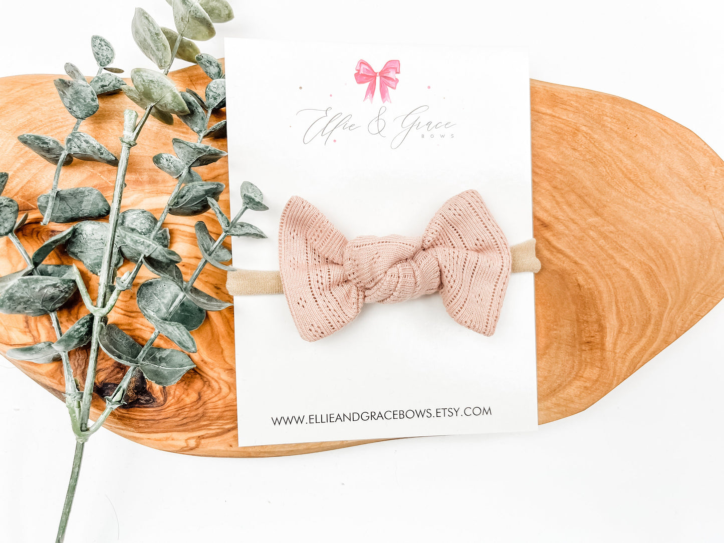 Fabric Baby Bow Headband: Knotted Ribbed Design