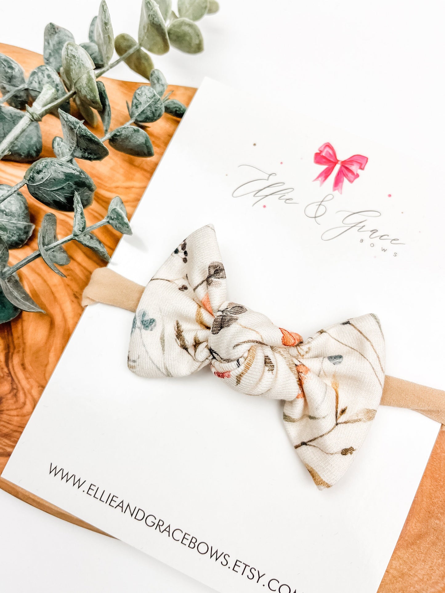 Wildflower Baby Bow Headband - Knotted Hair Bow