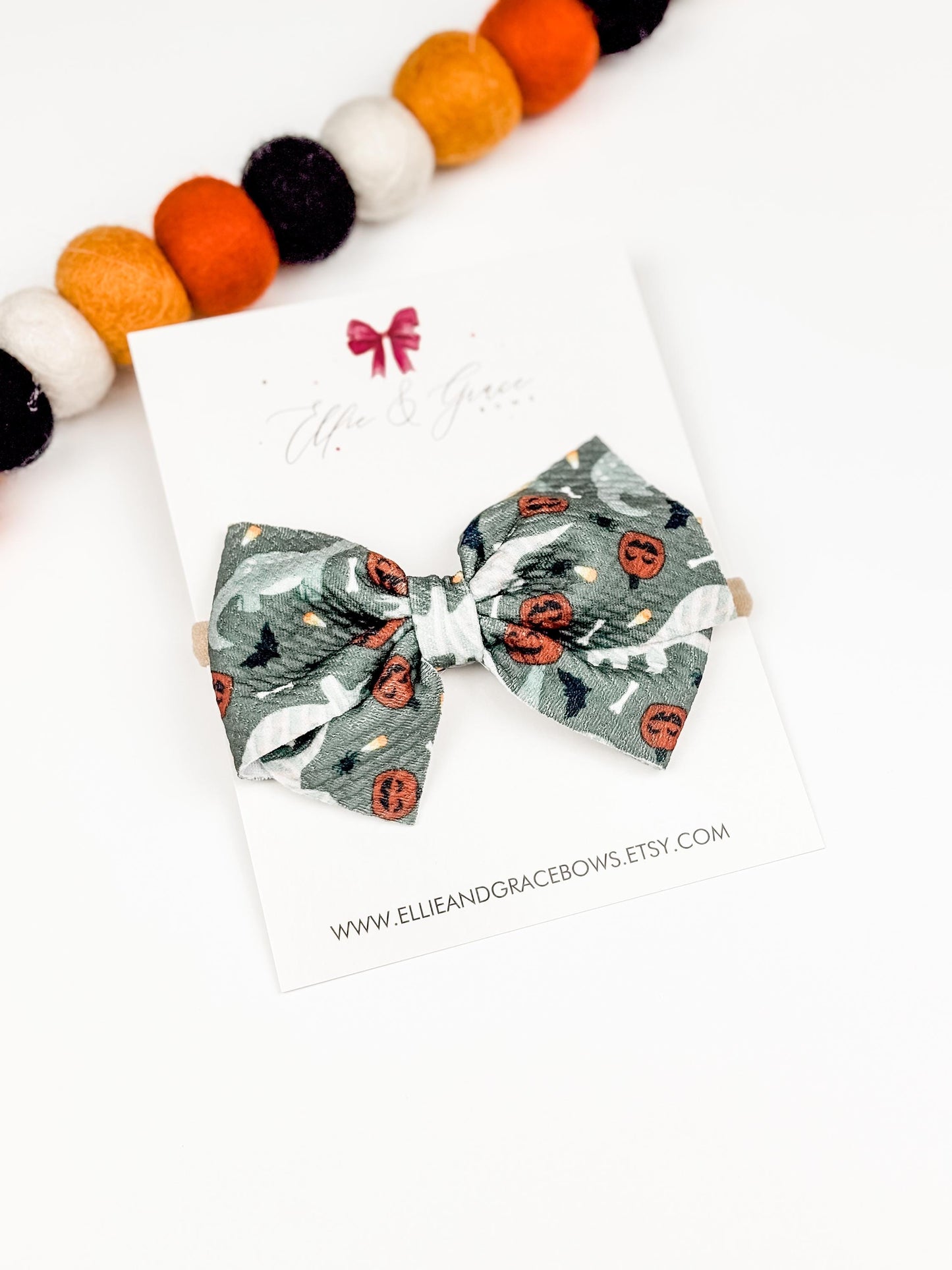 Dinosaur Halloween Bow - Alligator Clip Baby Bow