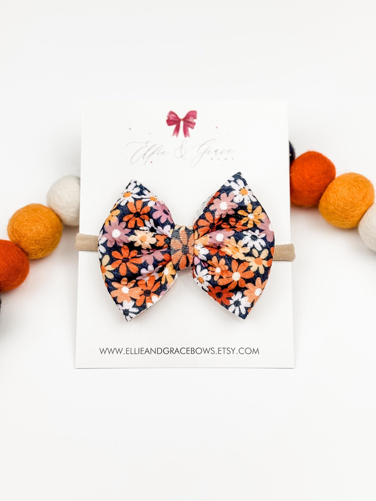 Flower Halloween Big Baby Bow Headband