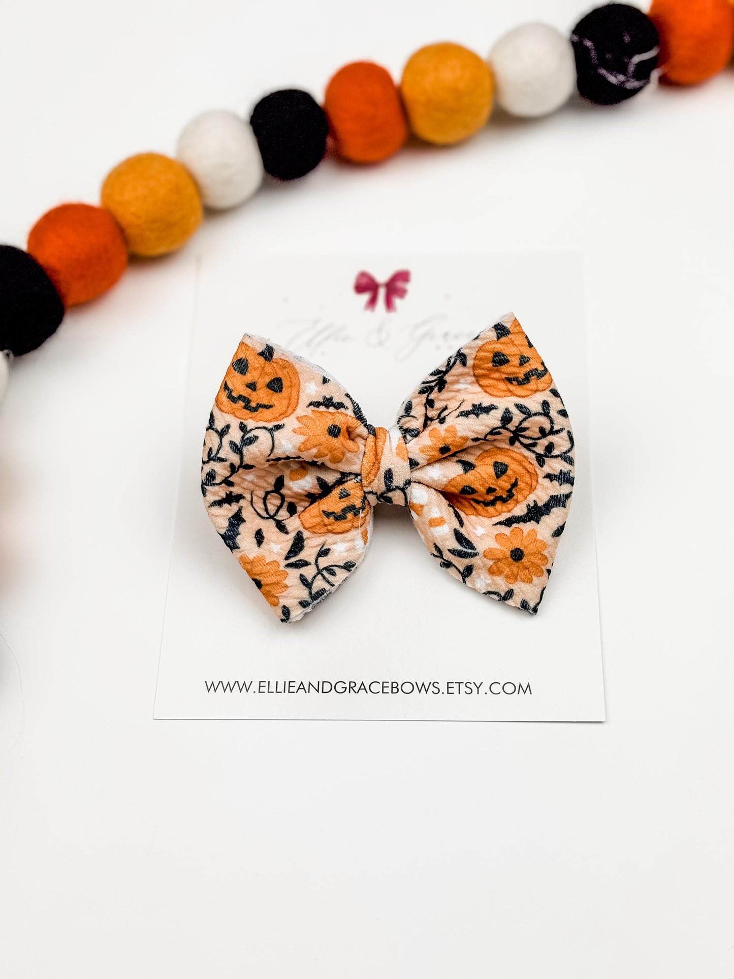 Halloween Big Bow Headband - Bows for Girls - Pumpkin Bow
