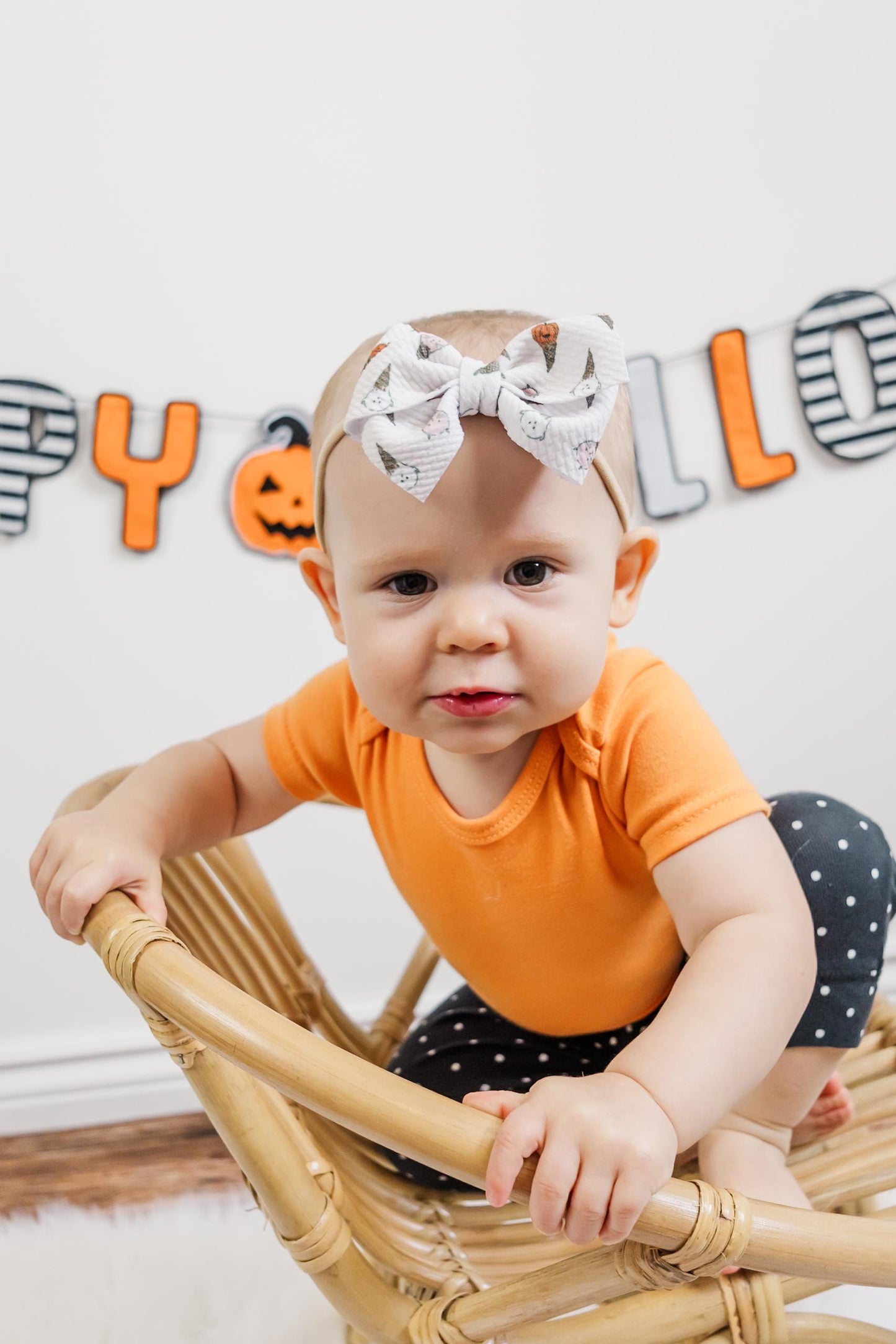 Ice Cream Cone Halloween Big Baby Bow Headband