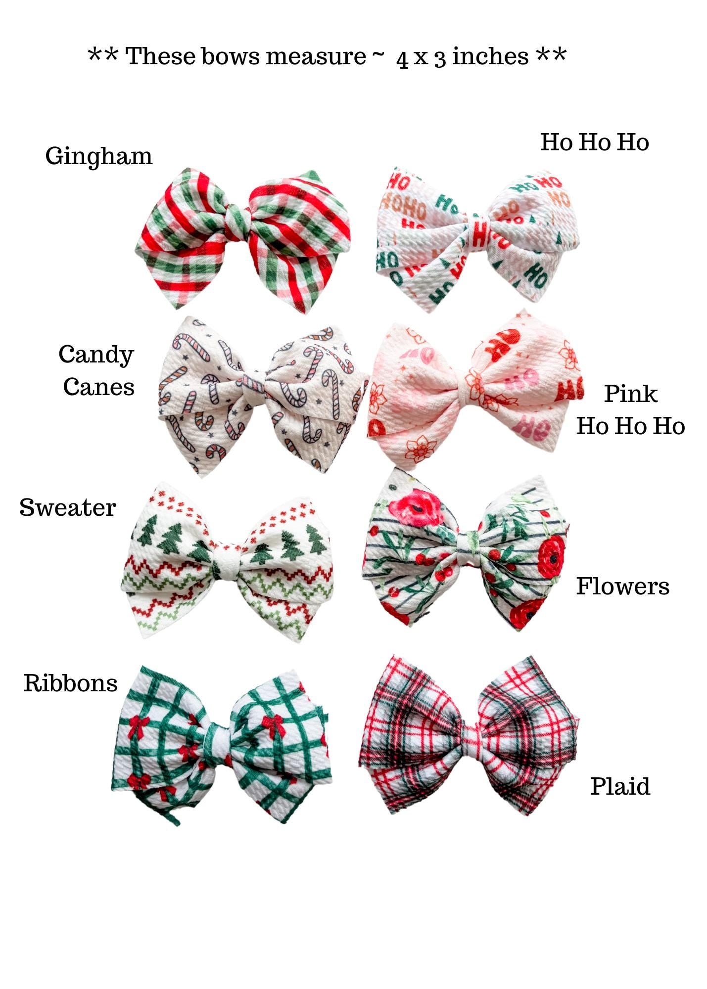 Christmas Baby Bow Headband: Holiday Plaid Fabric Bow