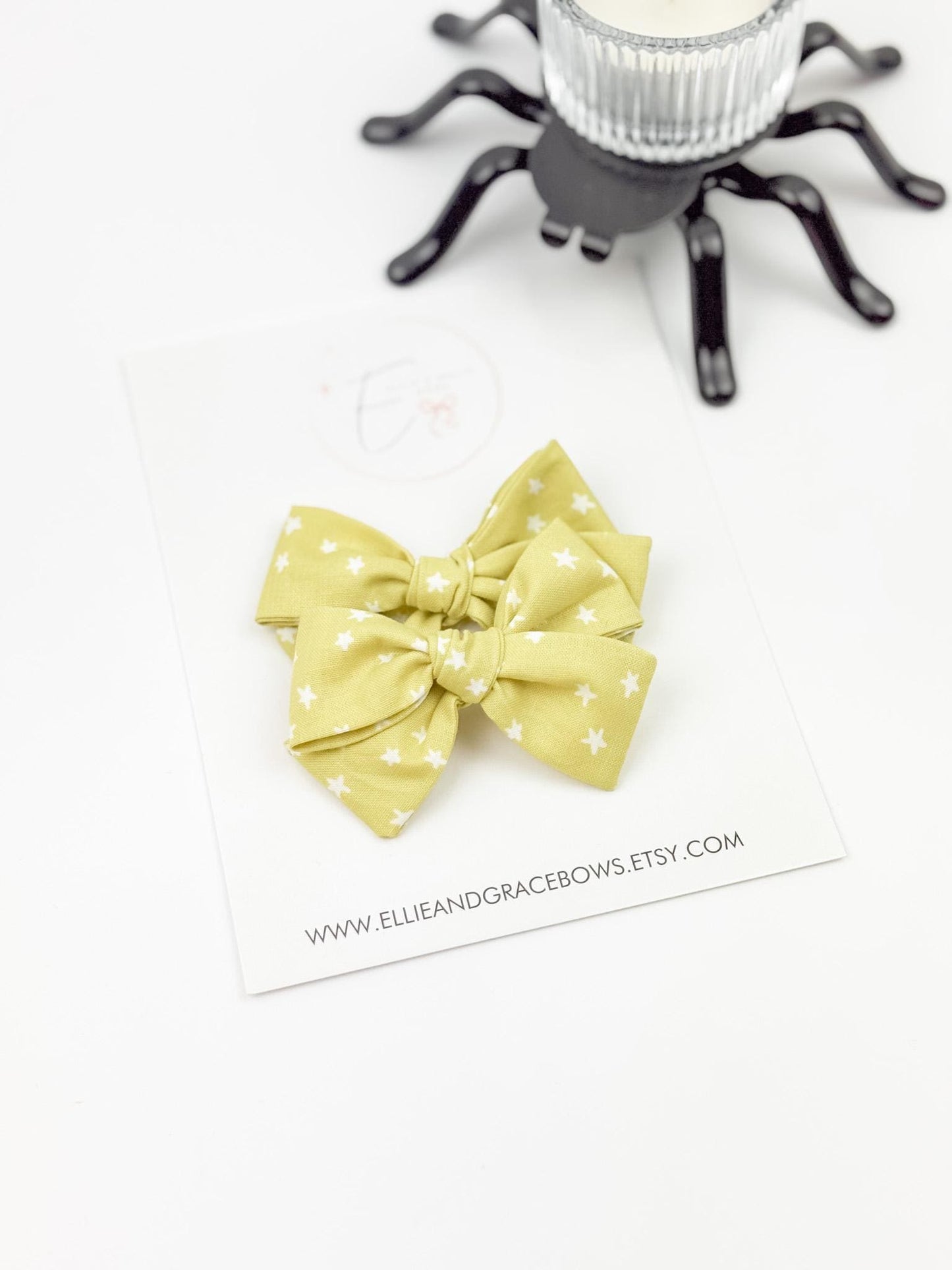 Spooky Halloween Cotton Pigtail Bow Set for Toddlers & Girls - Festive Hair Accessories