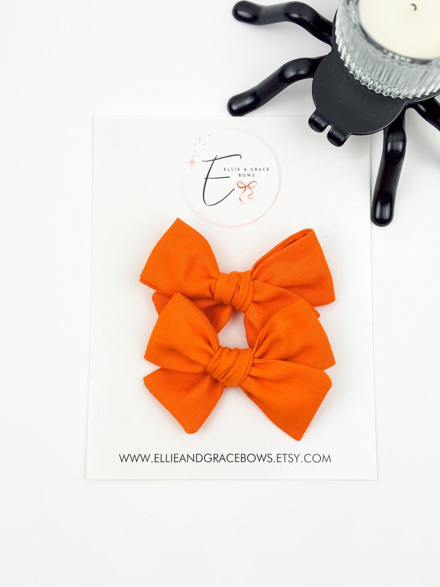 Solid Orange Hair Bows