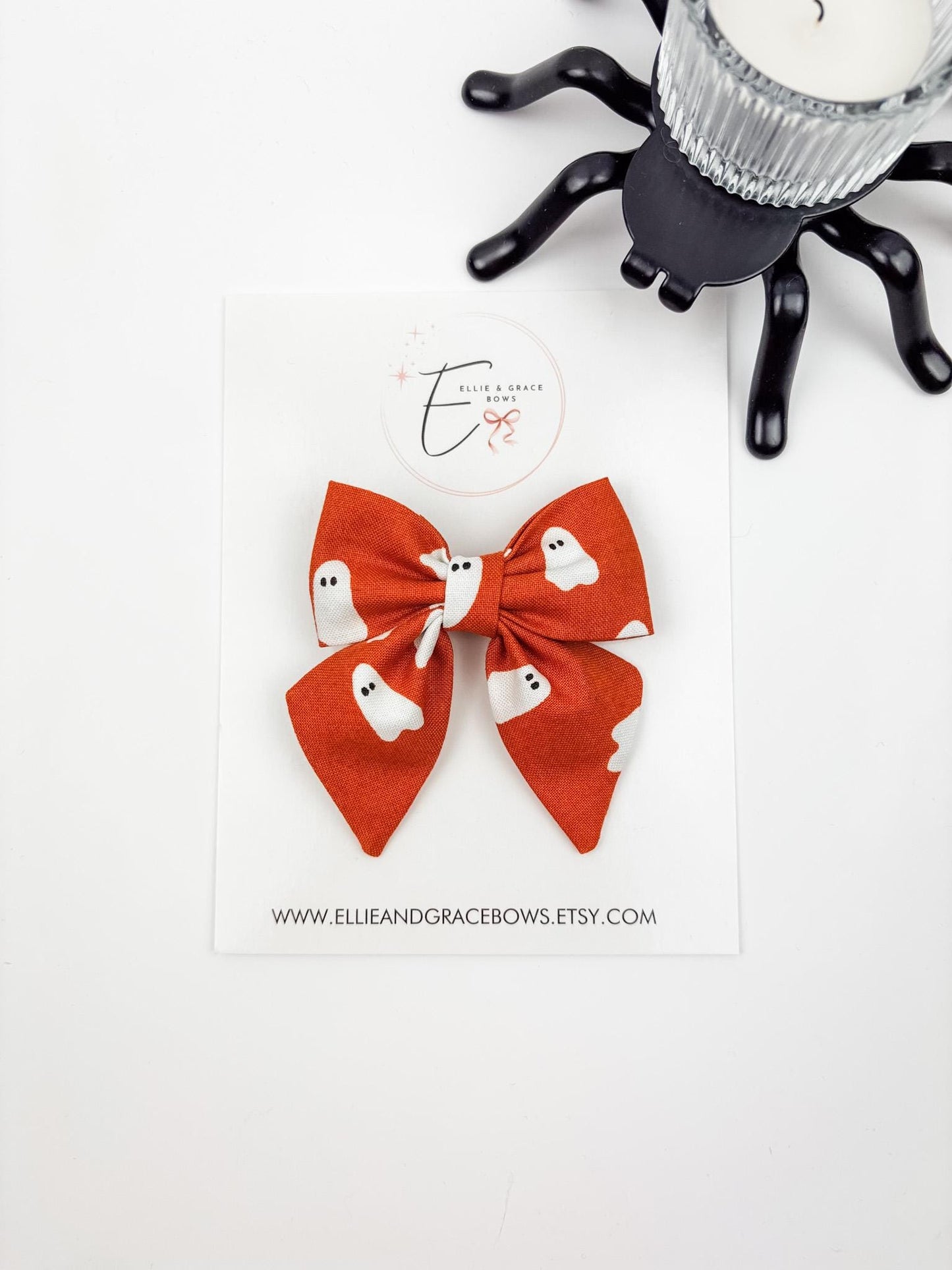 Orange Ghost Hair Bow