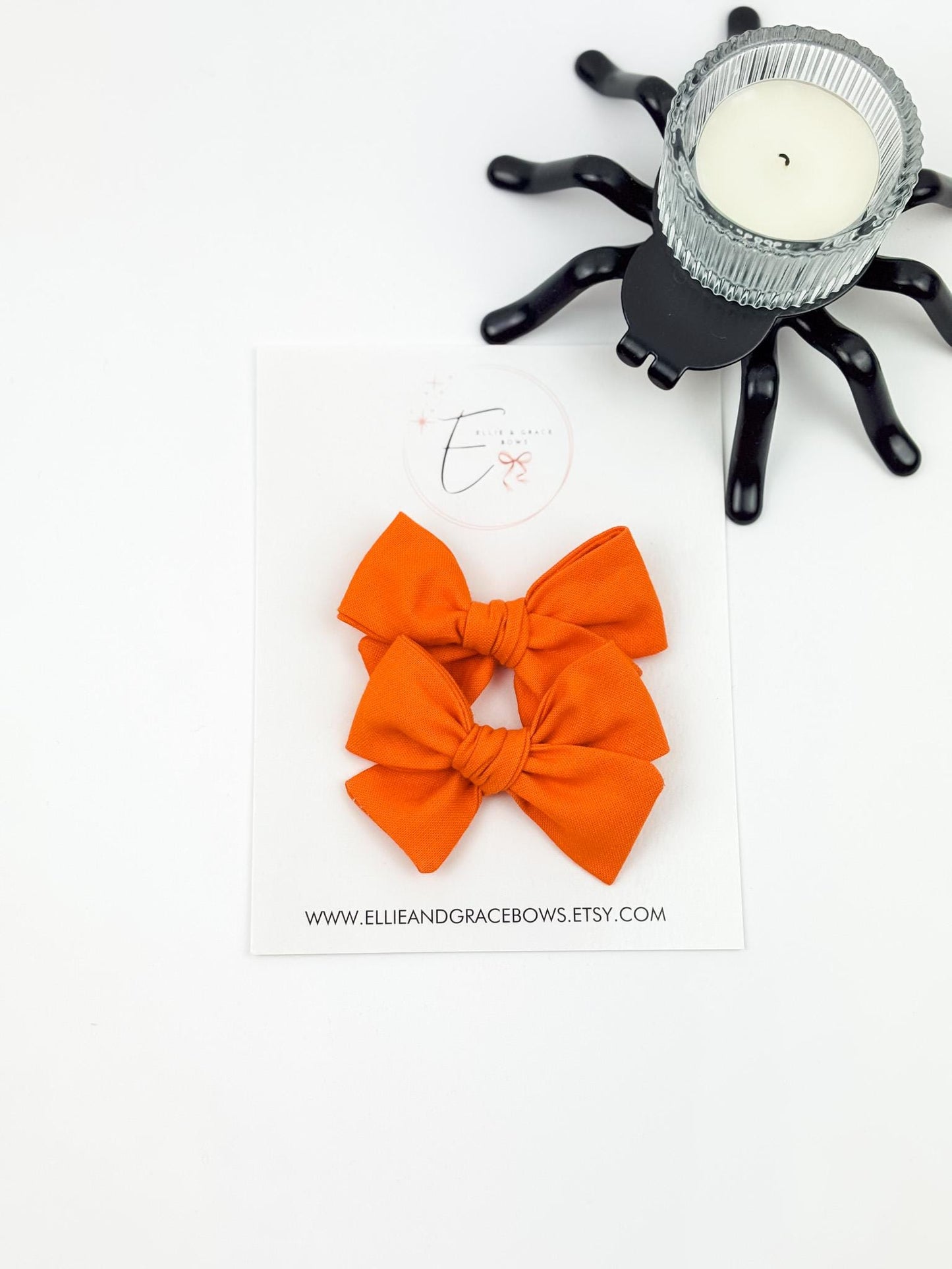 Solid Orange Hair Bows