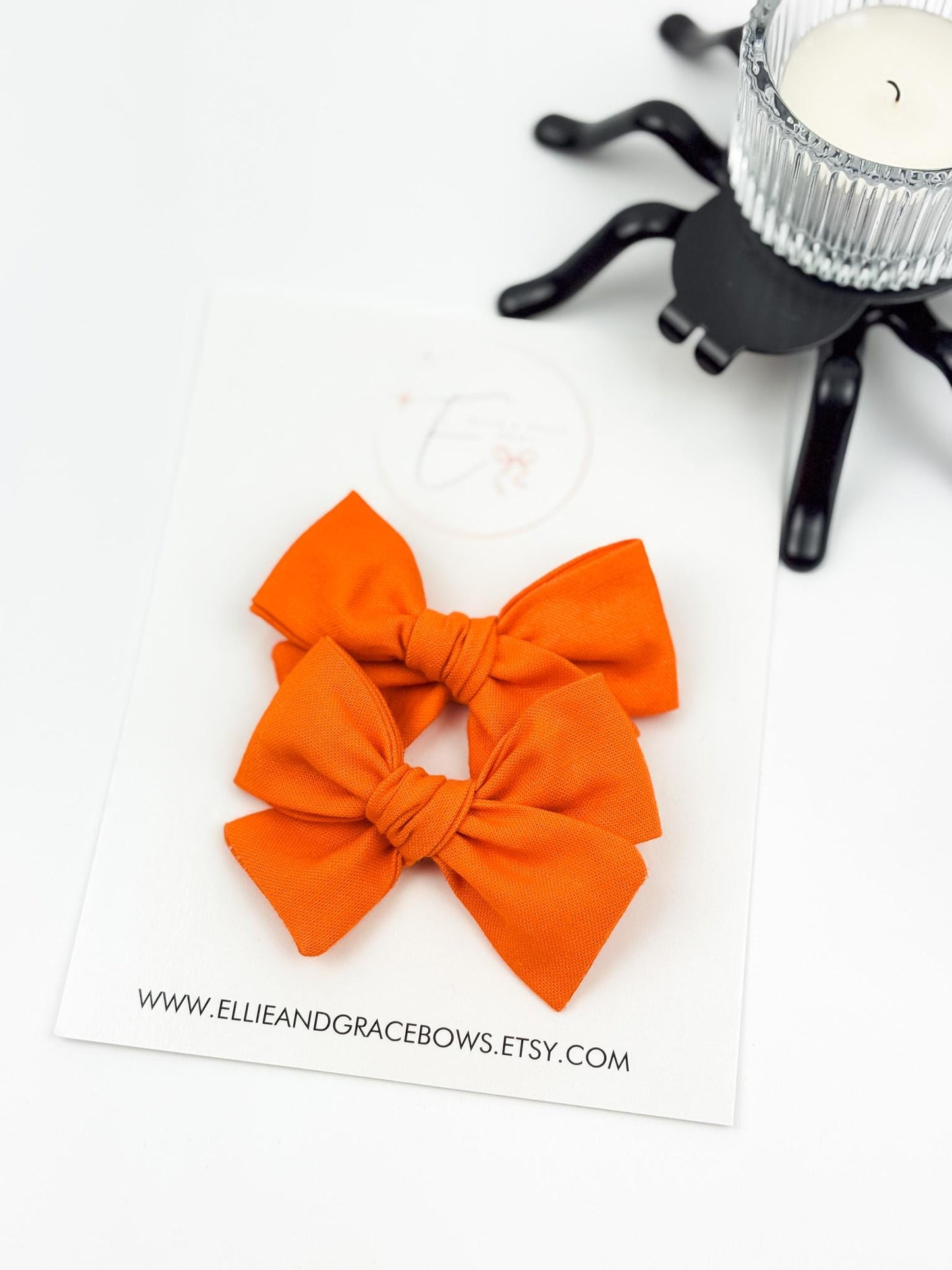 Solid Orange Hair Bows