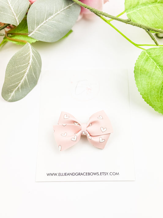 Blush Pink Valentine's Day Hair Bow