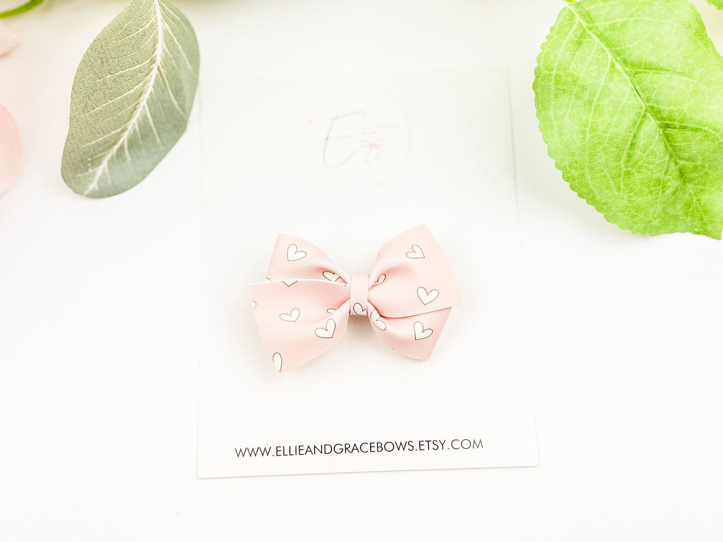 Blush Pink Valentine's Day Hair Bow