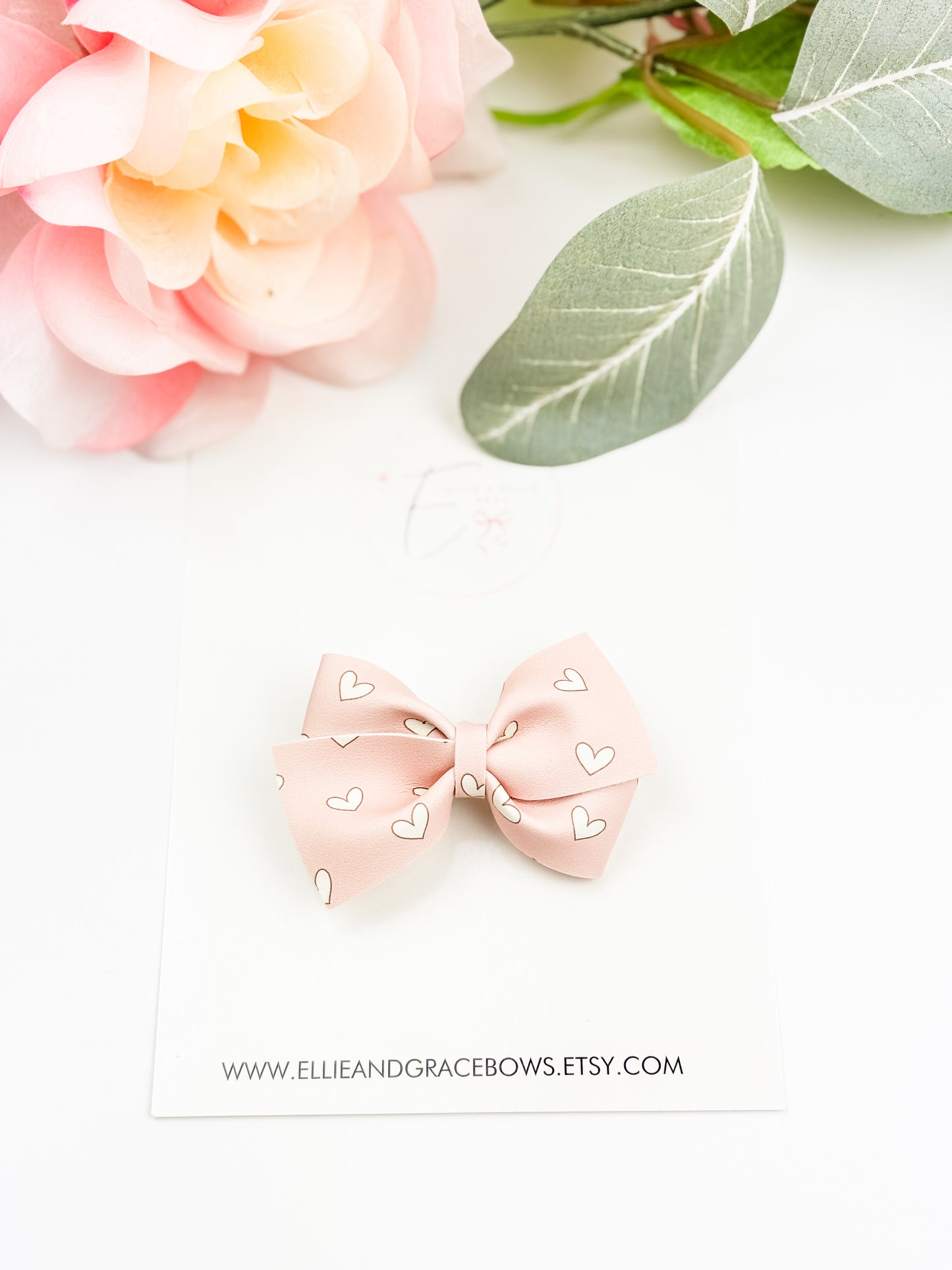 Blush Pink Valentine's Day Hair Bow