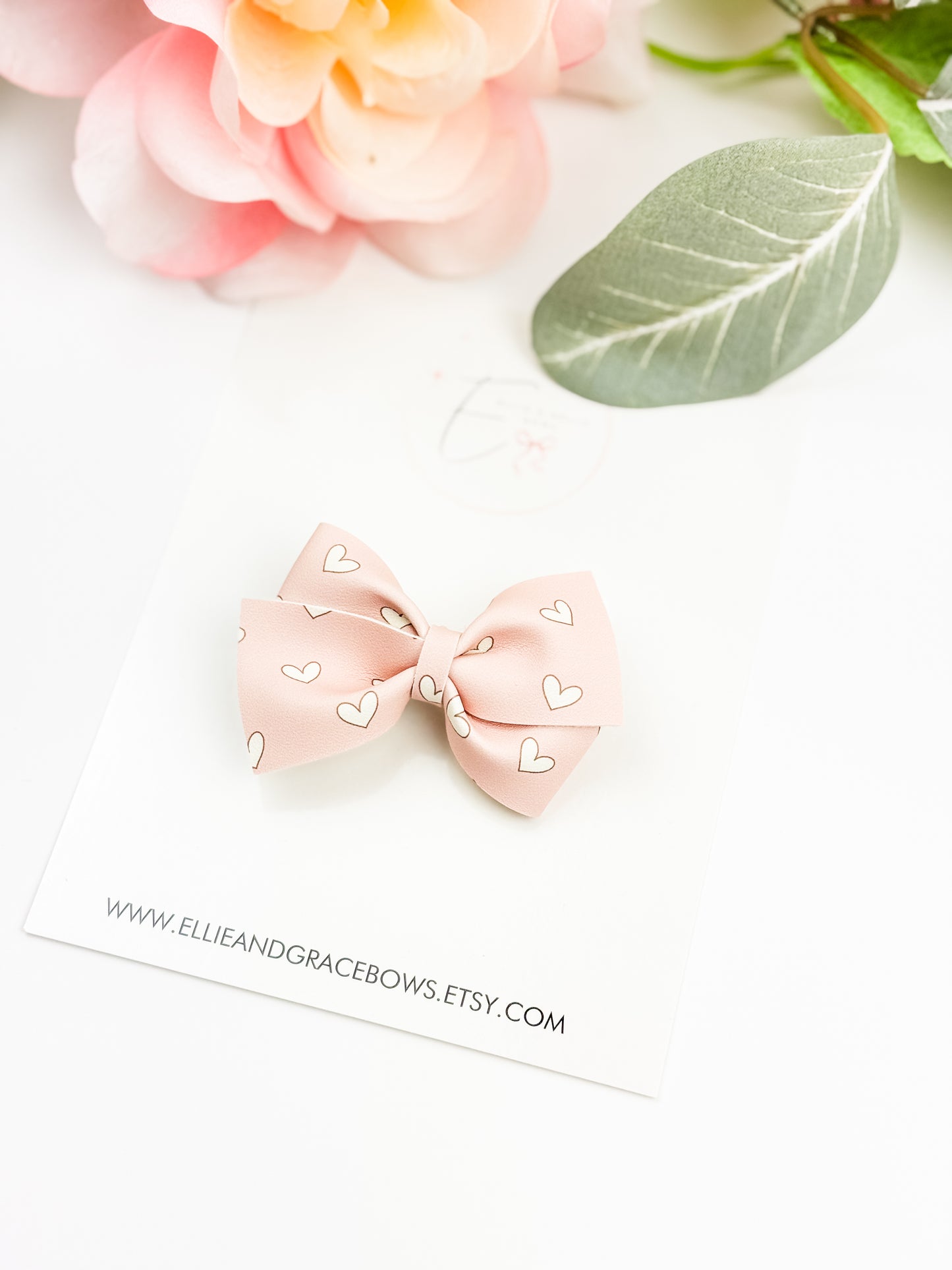 Blush Pink Valentine's Day Hair Bow