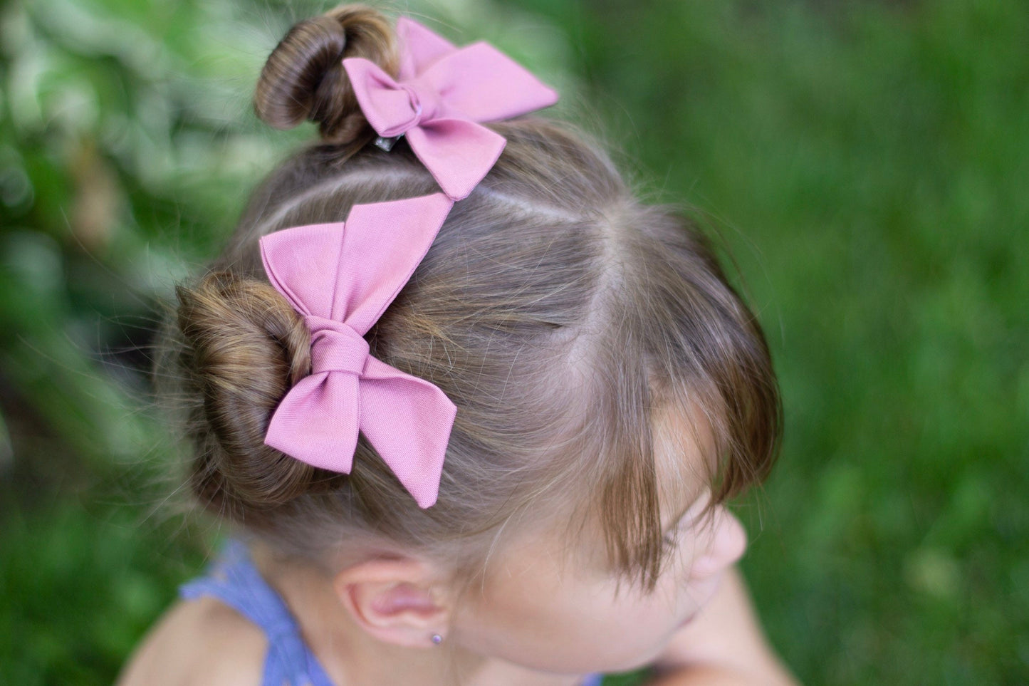 Rose Pink Hair Bow: Cotton Baby Headband or Clip