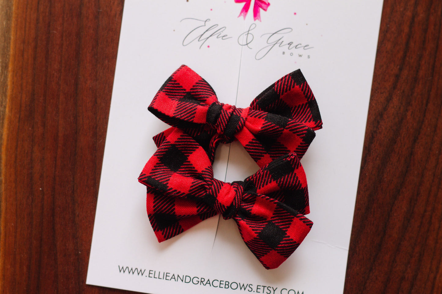 Buffalo Plaid Pigtail Bow Set: Toddler Hair Clips