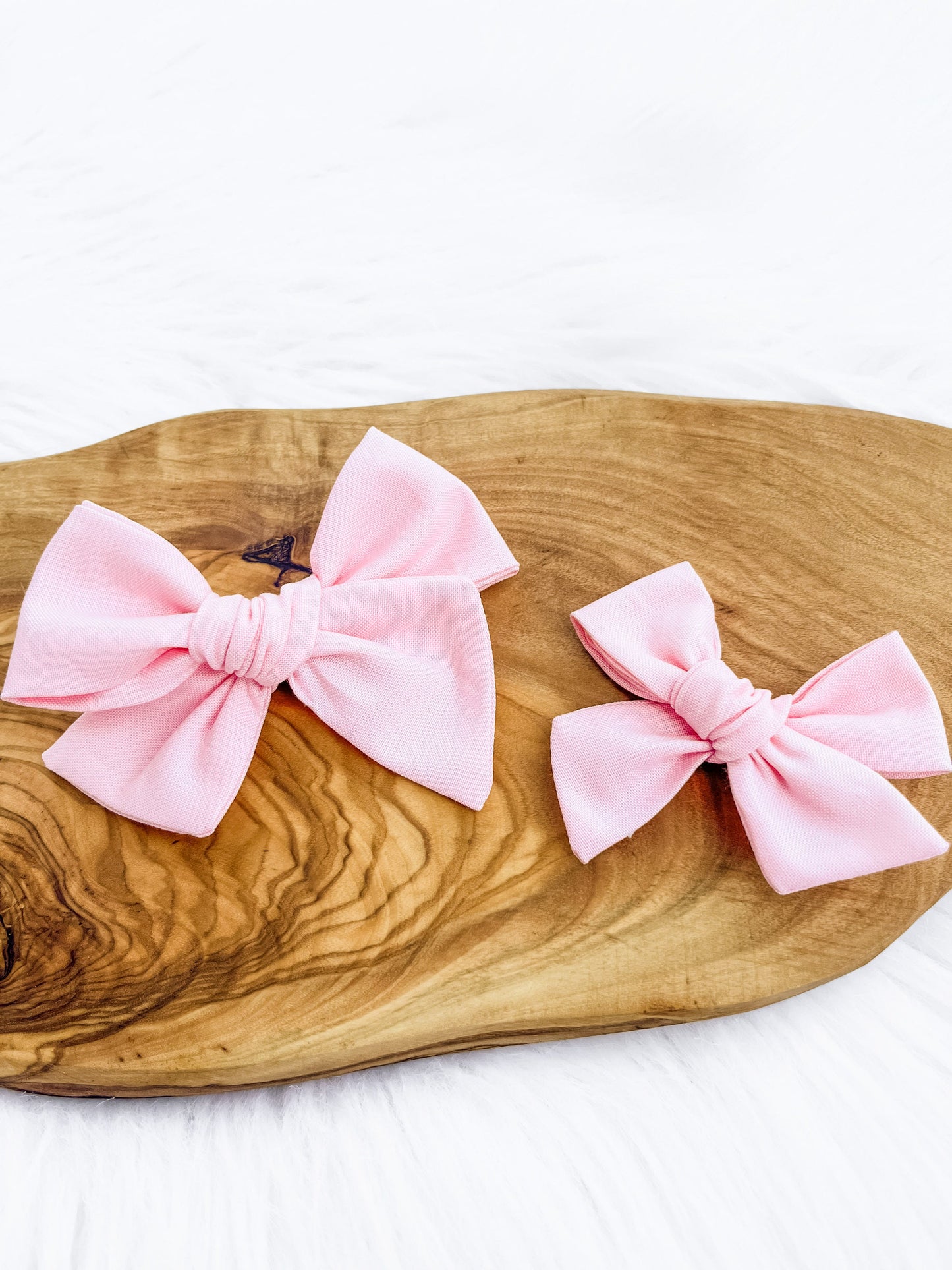 Pastel Pink Pigtail Bow Set - Baby Bow Headband