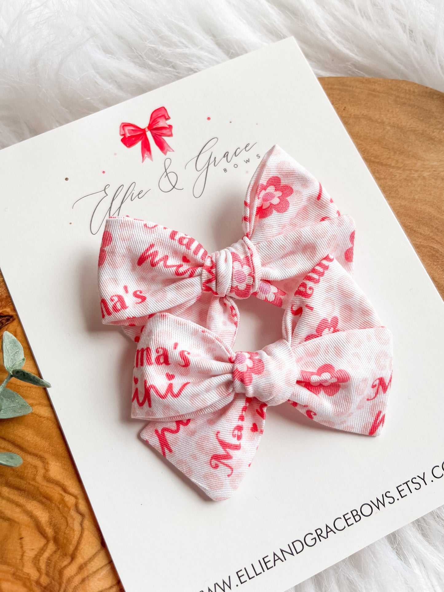 Pigtail Bow Set: Cheetah Print Cotton Hair Clips (2.75 inch)