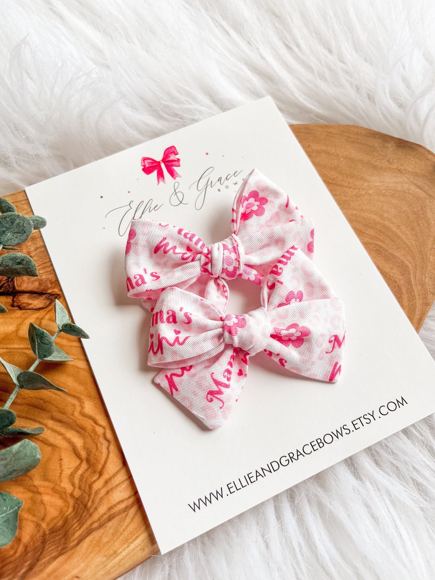 Pigtail Bow Set: Cheetah Print Cotton Hair Clips (2.75 inch)