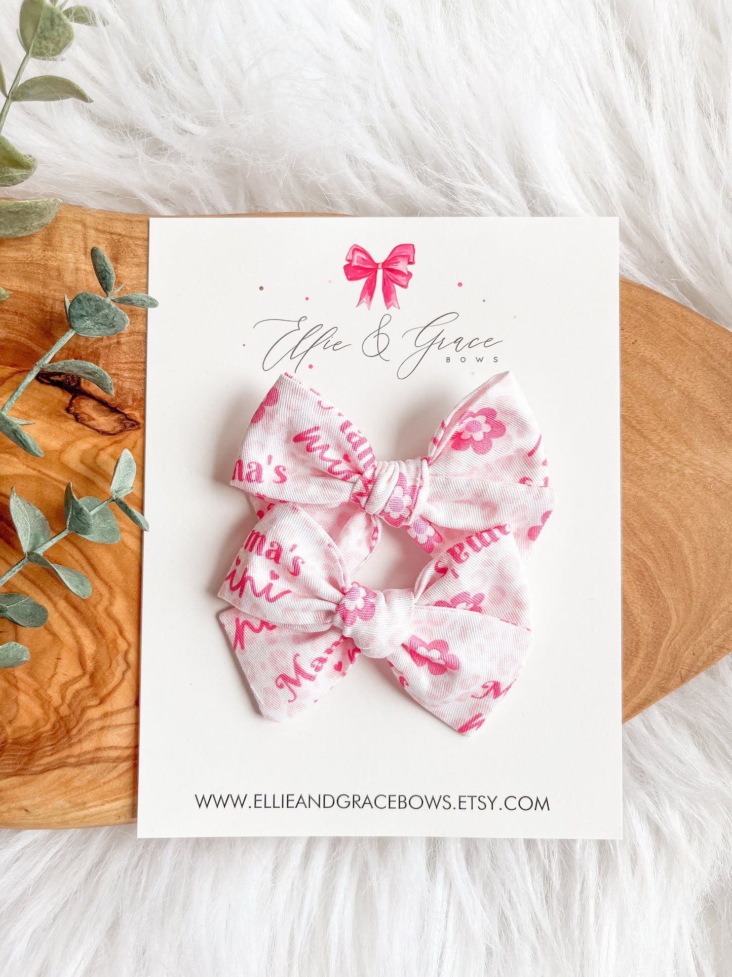 Pigtail Bow Set: Cheetah Print Cotton Hair Clips (2.75 inch)