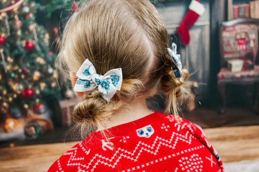 Christmas Tree Alligator Clip Bows - Small Baby Bows