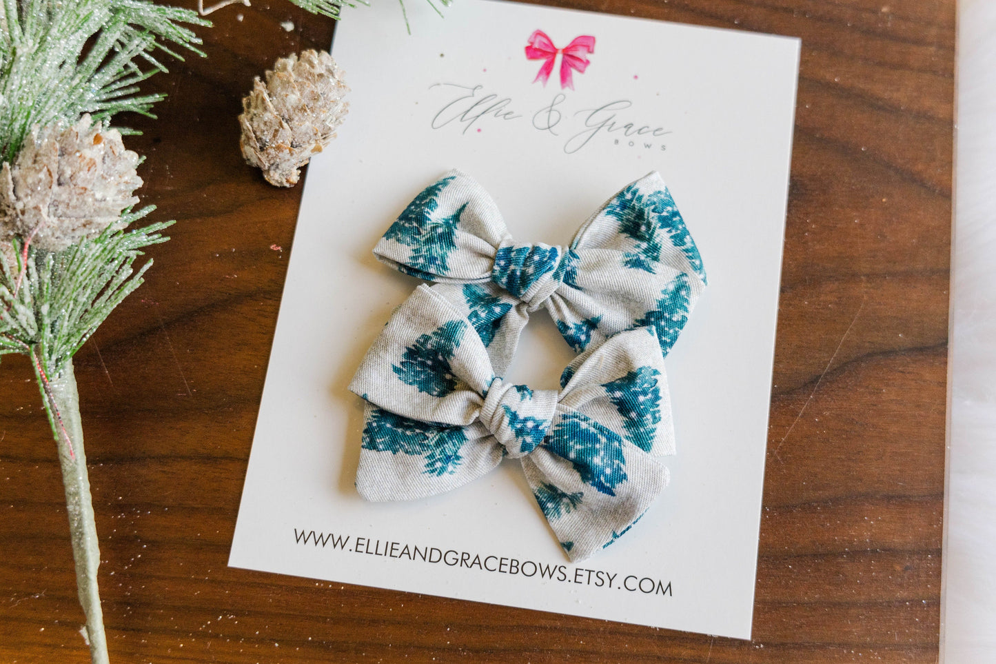 Christmas Tree Alligator Clip Bows - Small Baby Bows