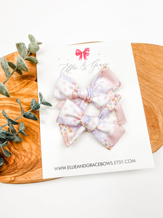 Plaid Pigtail Bow Set - Spring Toddler Girl Bows