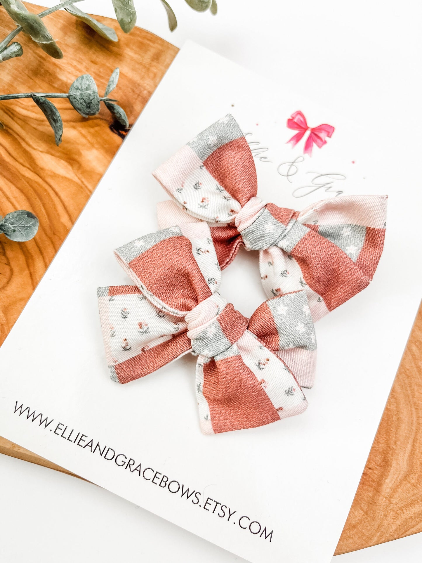 Summer Pigtail Hair Bow Set - 3 Inch Hair Bows
