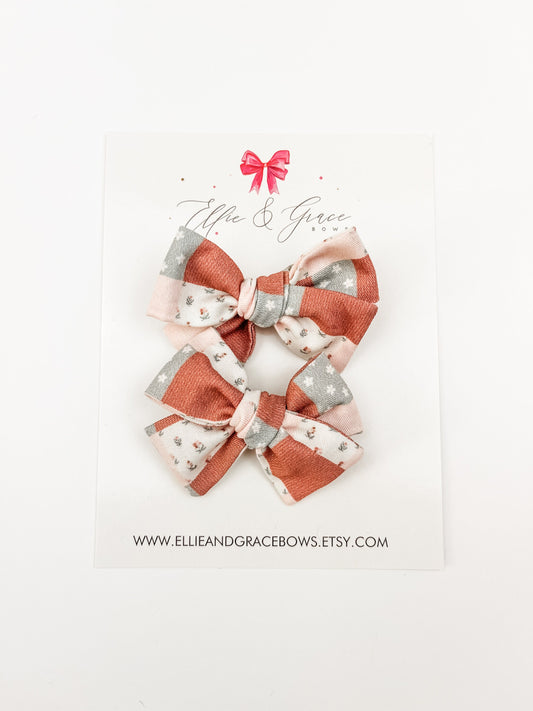 Summer Pigtail Hair Bow Set - 3 Inch Hair Bows