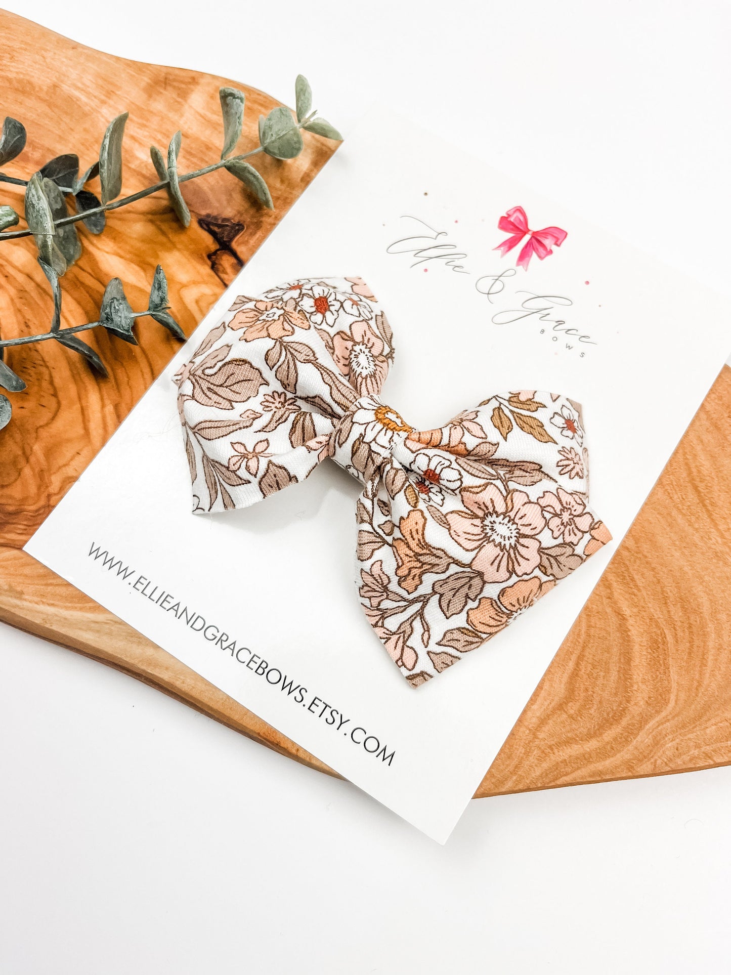 Pinwheel Hair Bow - Baby Girl Headband - Vintage Floral Hair Clips