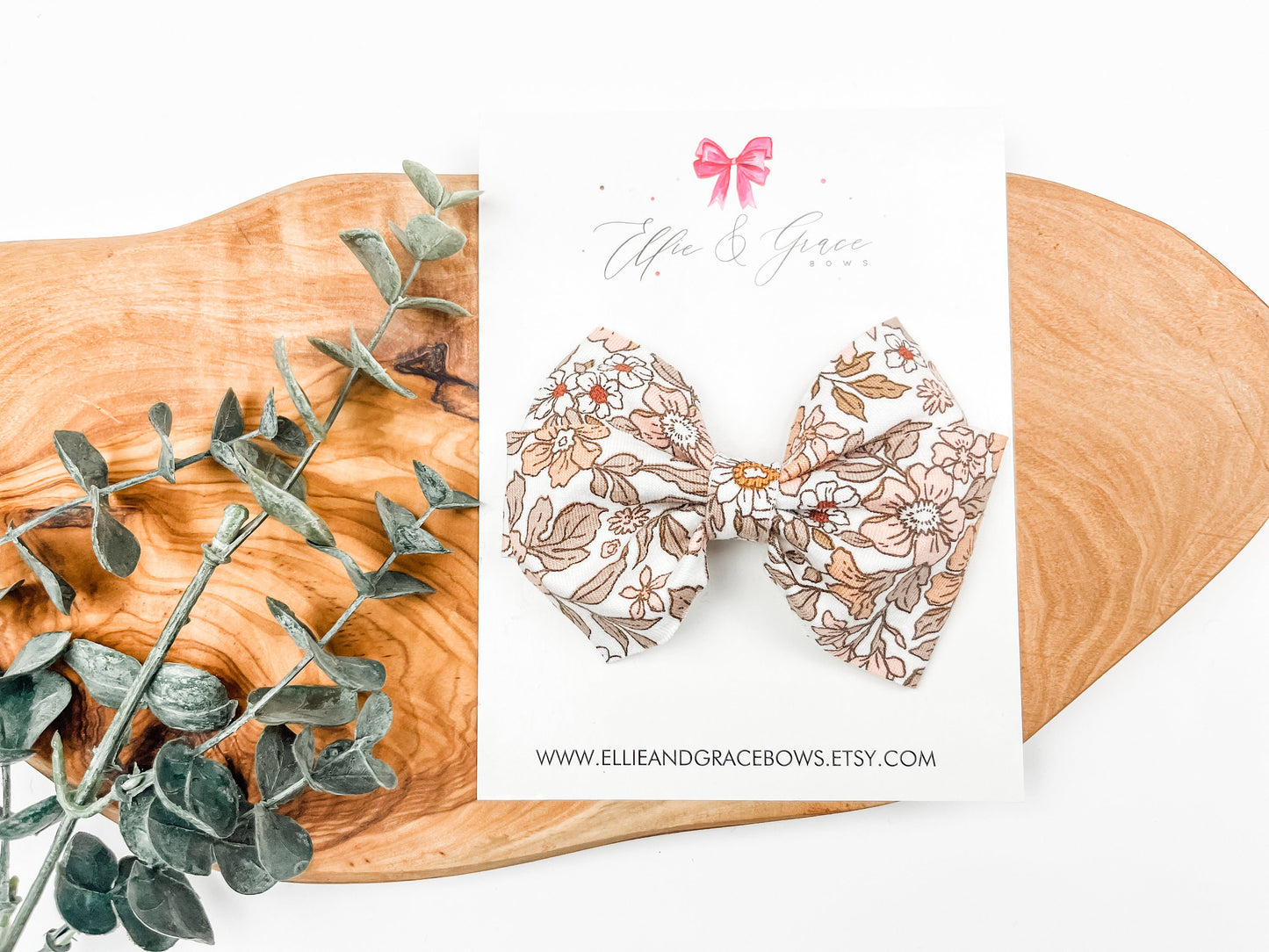 Pinwheel Hair Bow - Baby Girl Headband - Vintage Floral Hair Clips
