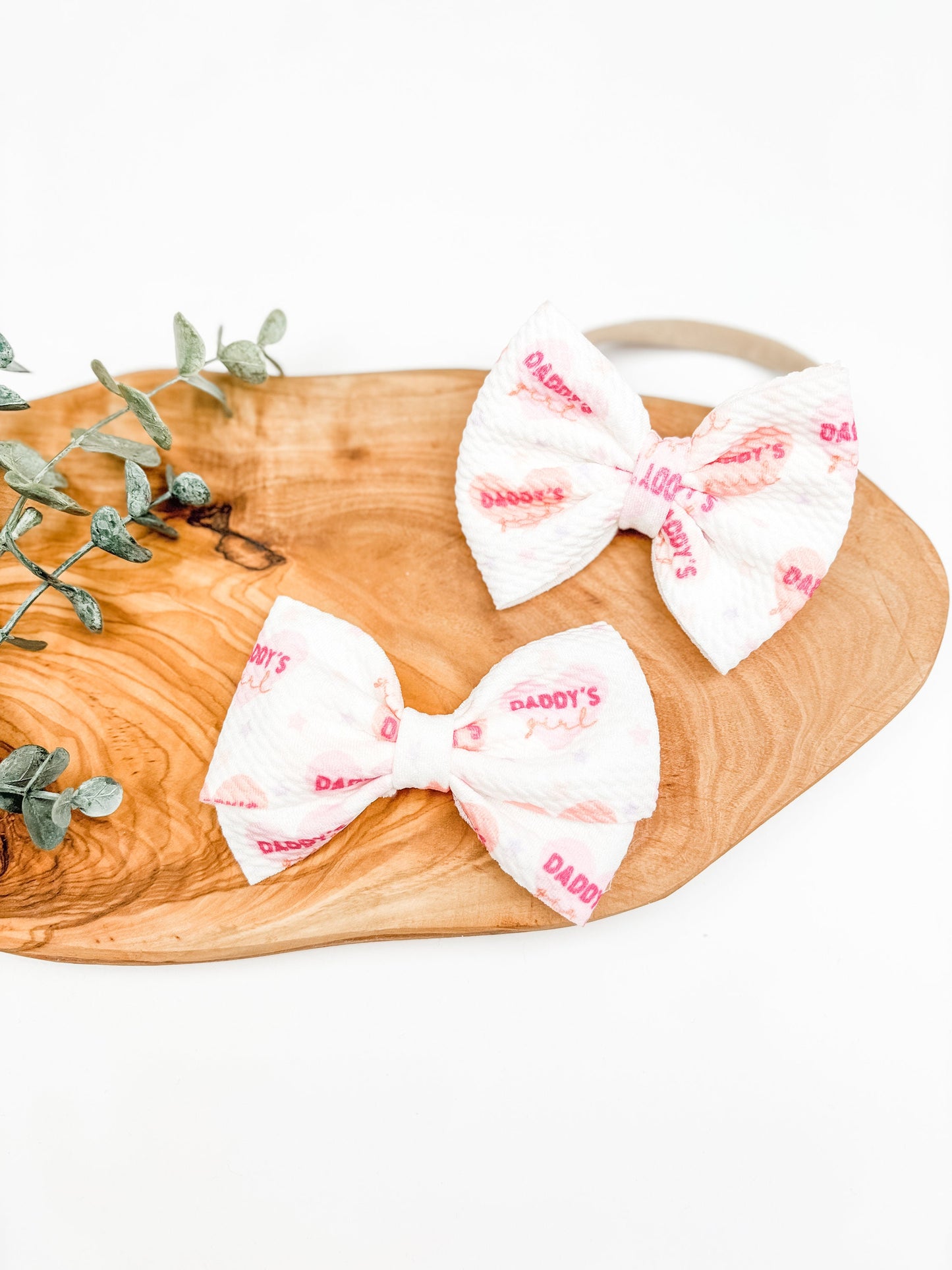 Daddy's Girl Baby Bow Headband: Valentine's Day Hair Clip