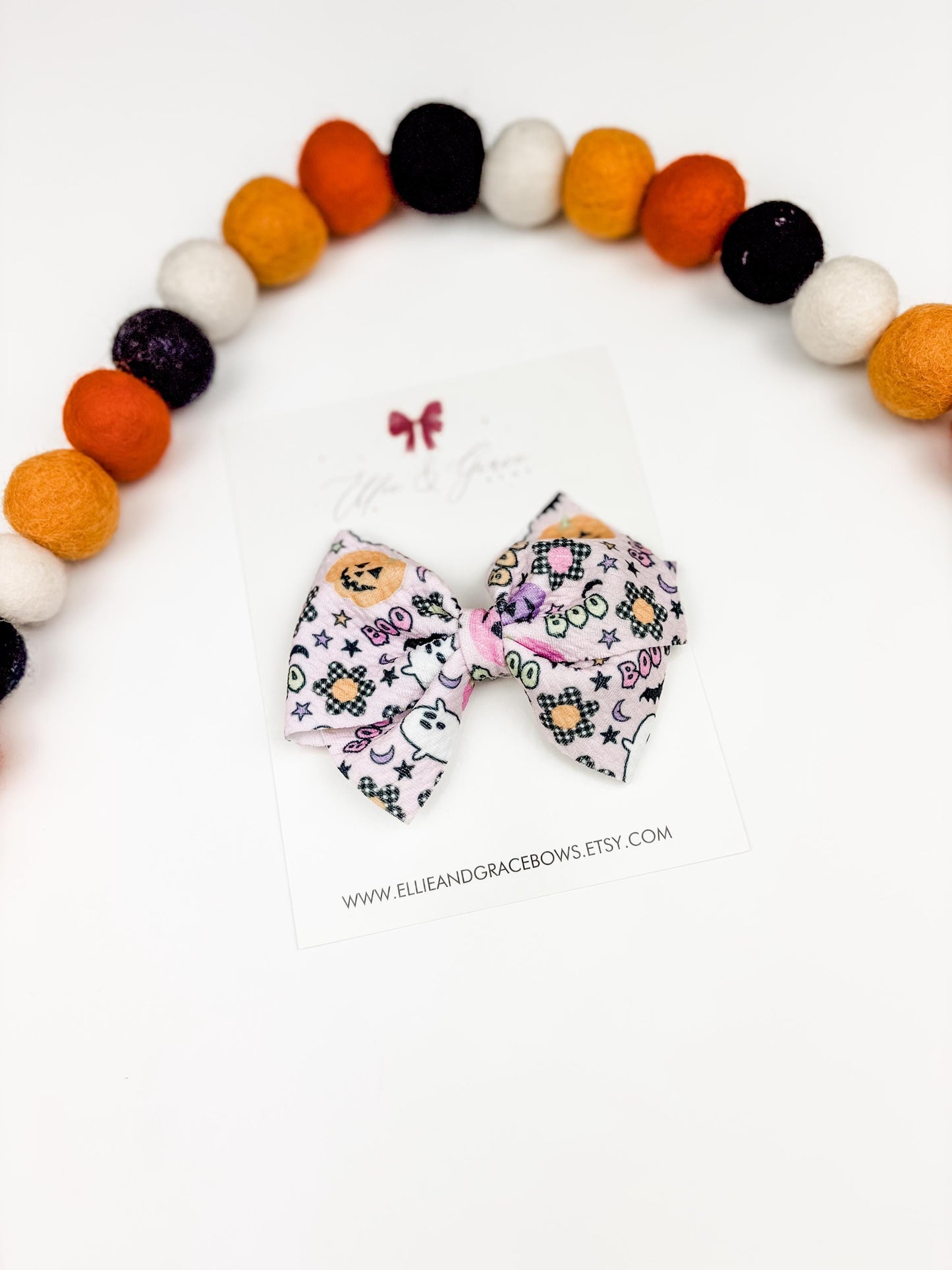 Bullet Fabric Halloween Bow - Classic Baby Headband - Pinwheel Baby Bow
